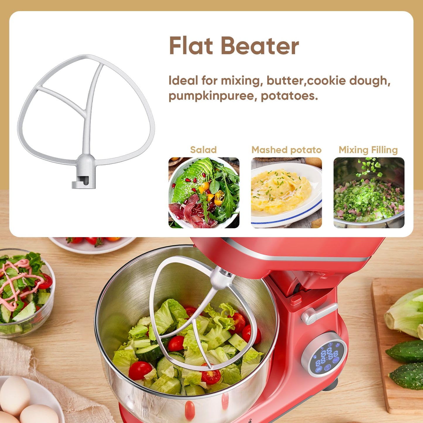 Biolomix 1200W 11-Speed Stand Mixer with Accessories