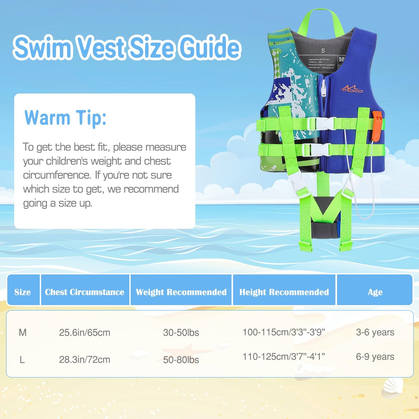 Kids Swimming Vest by MoKo for Water Sports