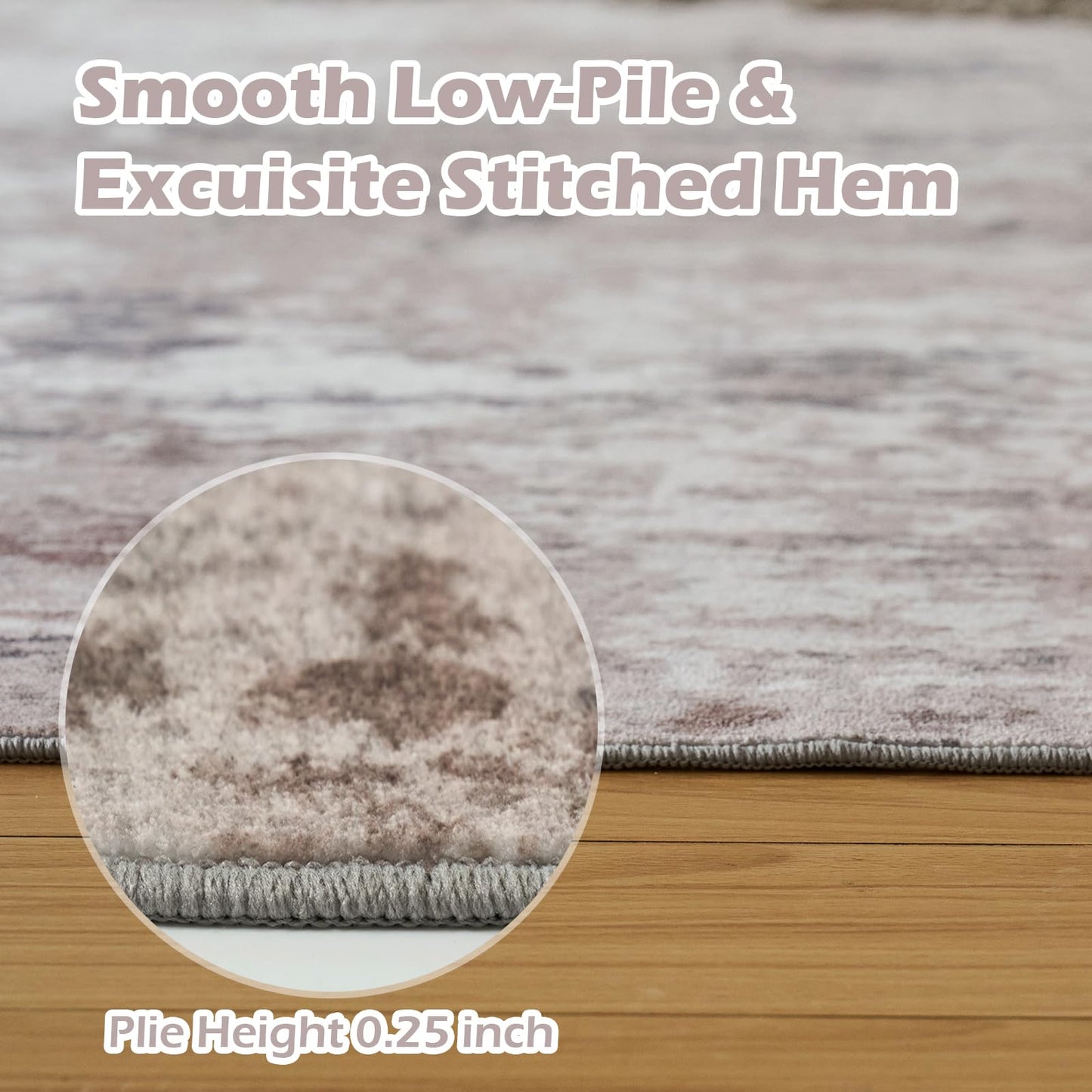 5x7 Modern Abstract Area Rug - Low-Pile, Washable