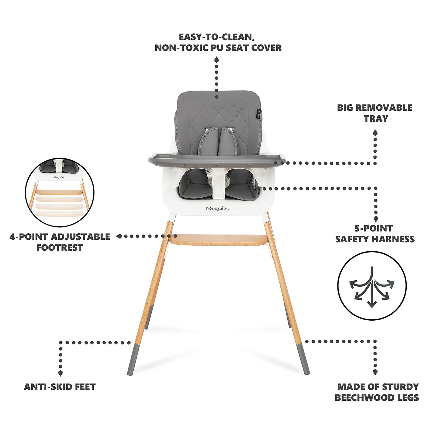 Dream On Me Compact High Chair for Baby
