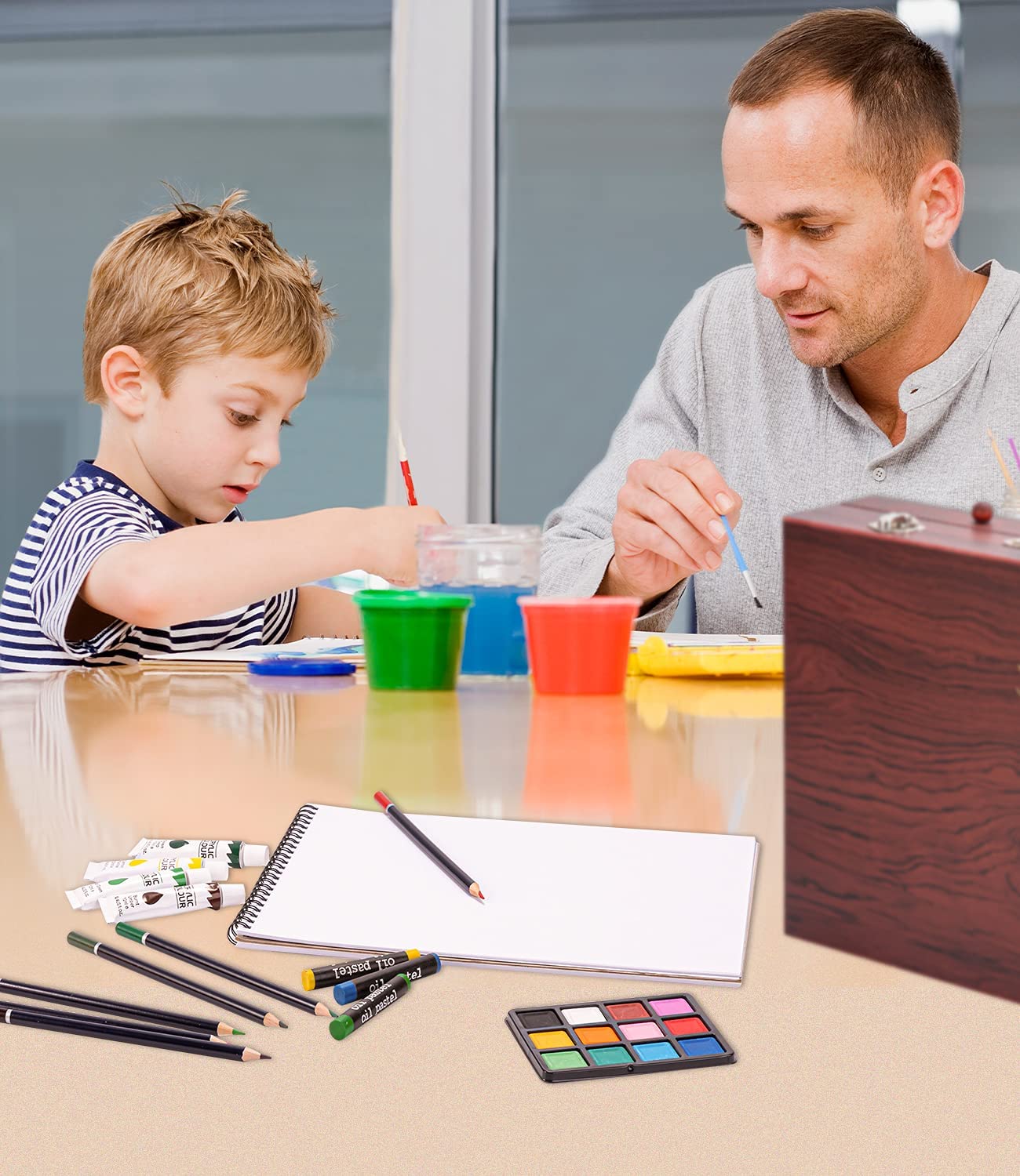 Deluxe Wooden Art Set for Drawing and Painting