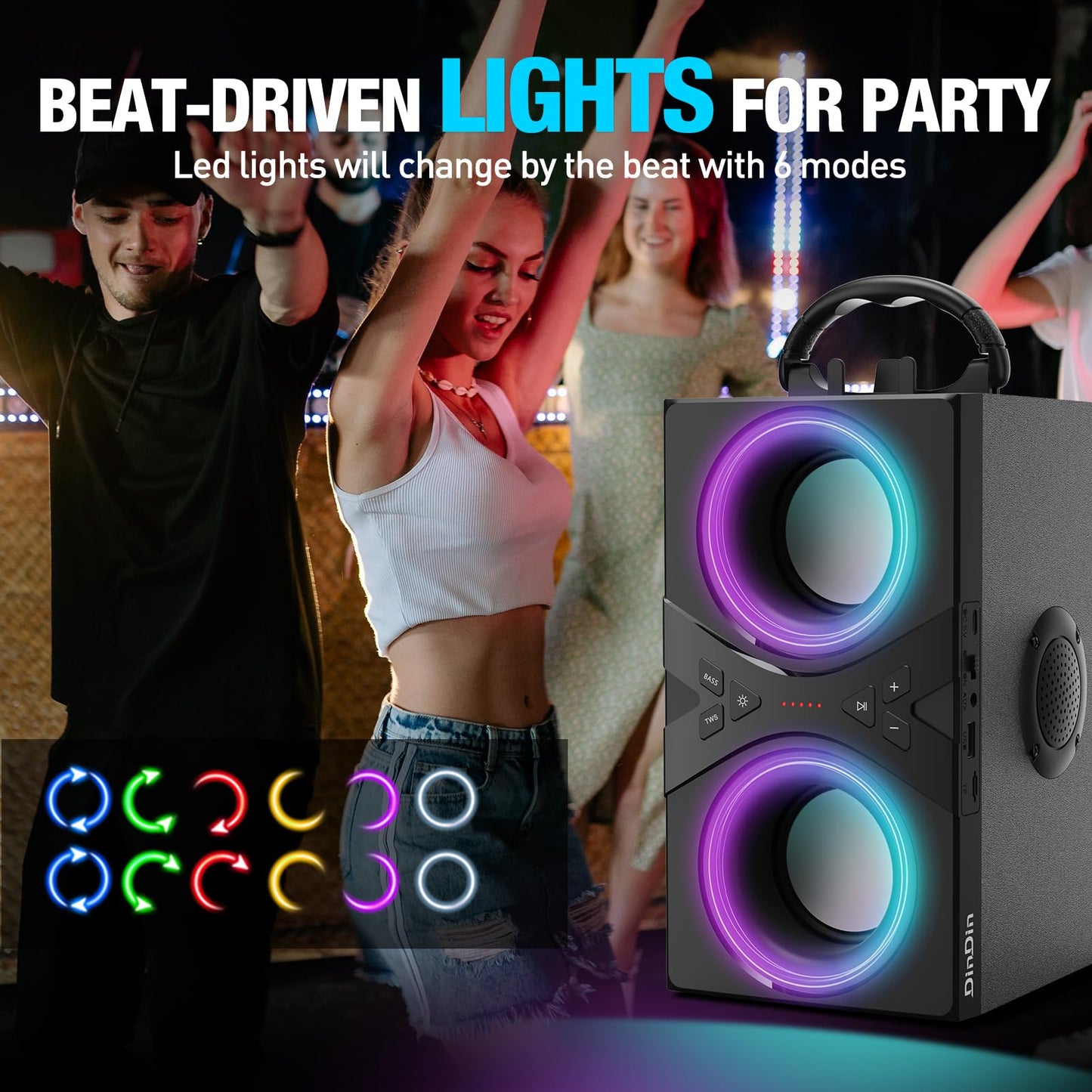 DINDIN 40W Wireless Party Speaker with Bass