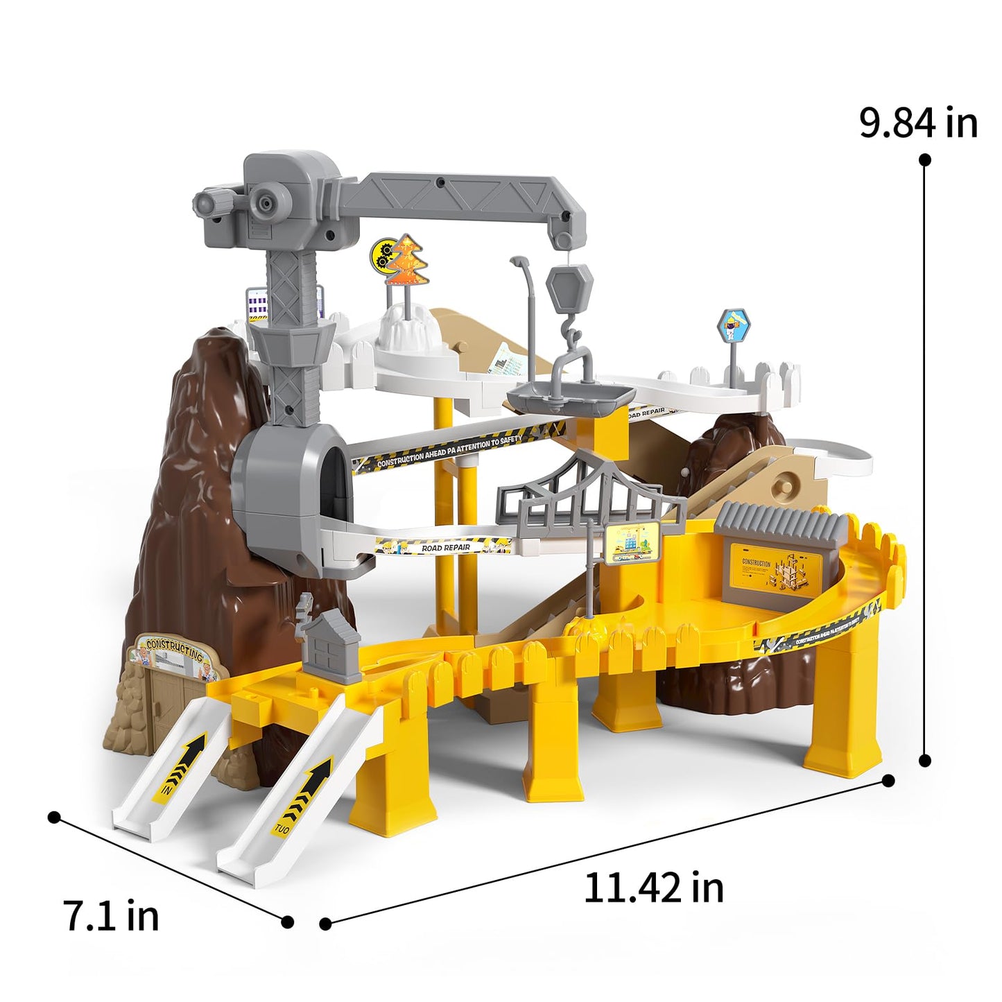 iHaHa Engineering Race Tracks Car Toys Gifts for 3 4 5 6 Year Old Boys Kids, Construction Toys for Boys Kids Toddler Ages 3-5 4-6, Birthday Gifts Toys Vehicle Playset for 3 4 5 6 Year Olds Boys