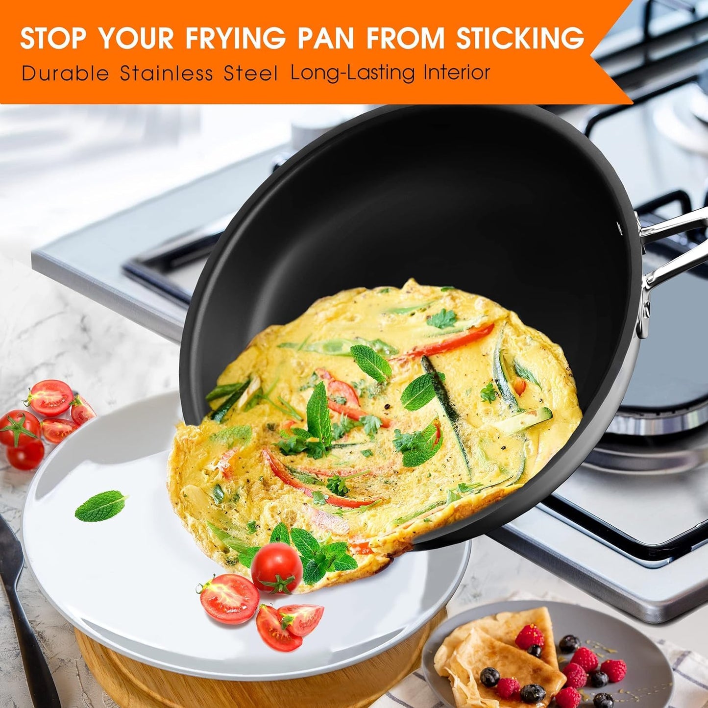 imarku 11-Piece Nonstick Cookware Set with Lids