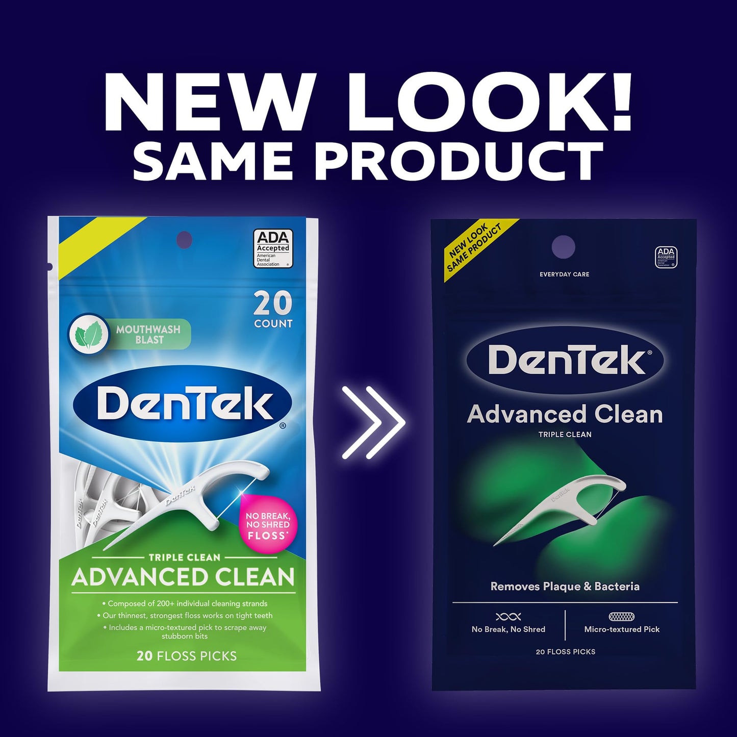 DenTek Triple Clean Floss Picks, 20 Count Pack
