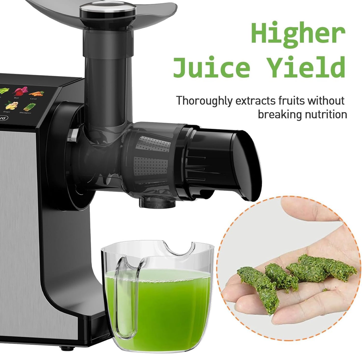 Whuto Cold Press Masticating Juicer with Touchscreen