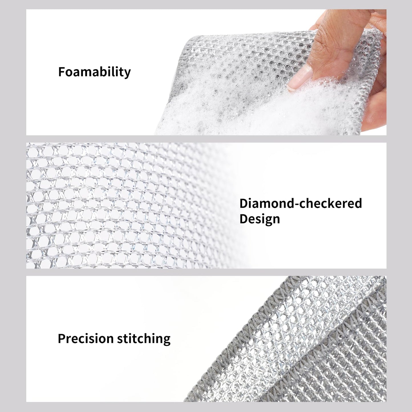 20PCS Wire Dishwashing Rags Bulk, Multipurpose Wire Miracle Cleaning Cloths, Metal Mesh Cleaning Cloth, Reusable Steel Wire Cloth for Dishes, Sinks, Counters, Stove Tops, 8 Inches