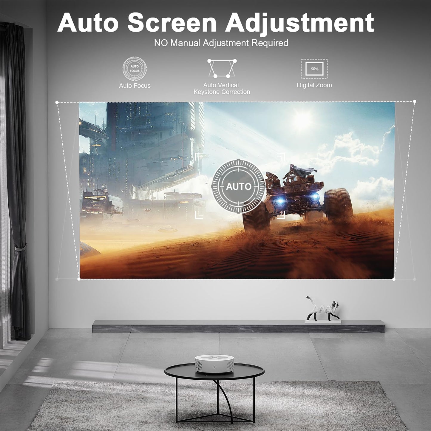 Himovies 1080P WiFi Bluetooth Portable Projector