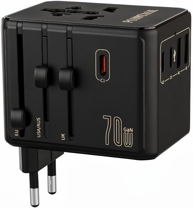 70W GaN 8-Port Universal Travel Power Adapter
