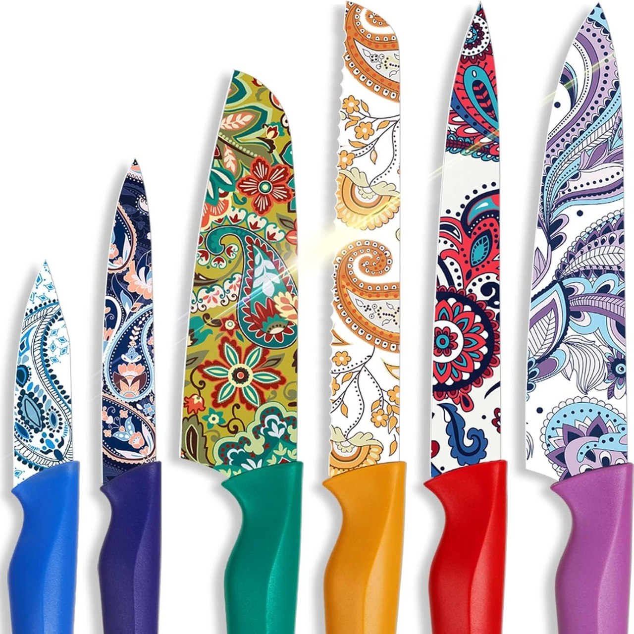 Paisley Pattern Dishwasher Safe Stainless Steel Knife Set