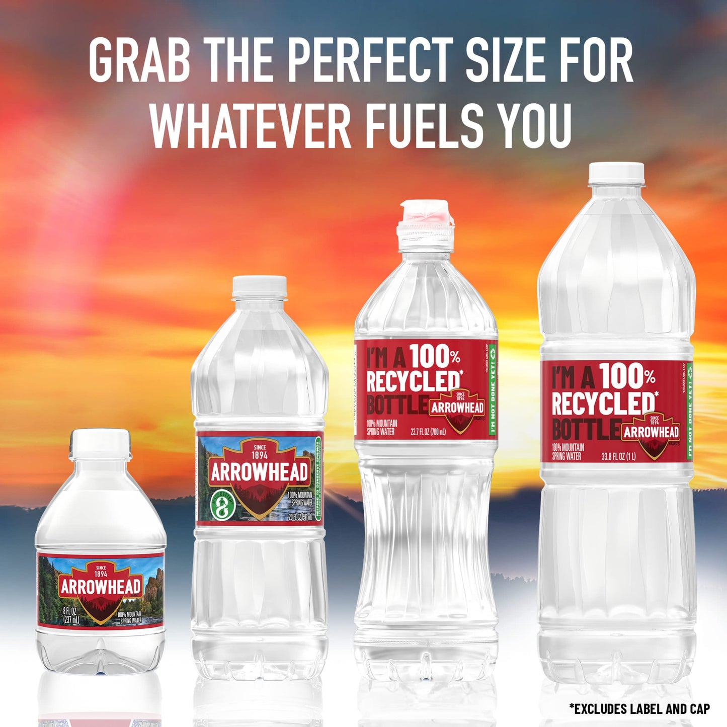Arrowhead Spring Water Bottles, 12 Pack, 8 Fl Oz