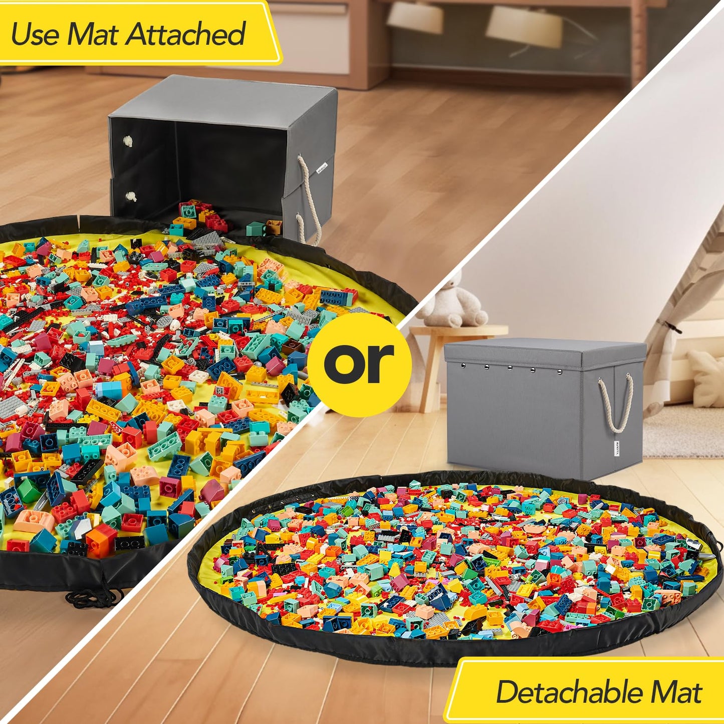 Kids Toy Storage Chest with Play Mat