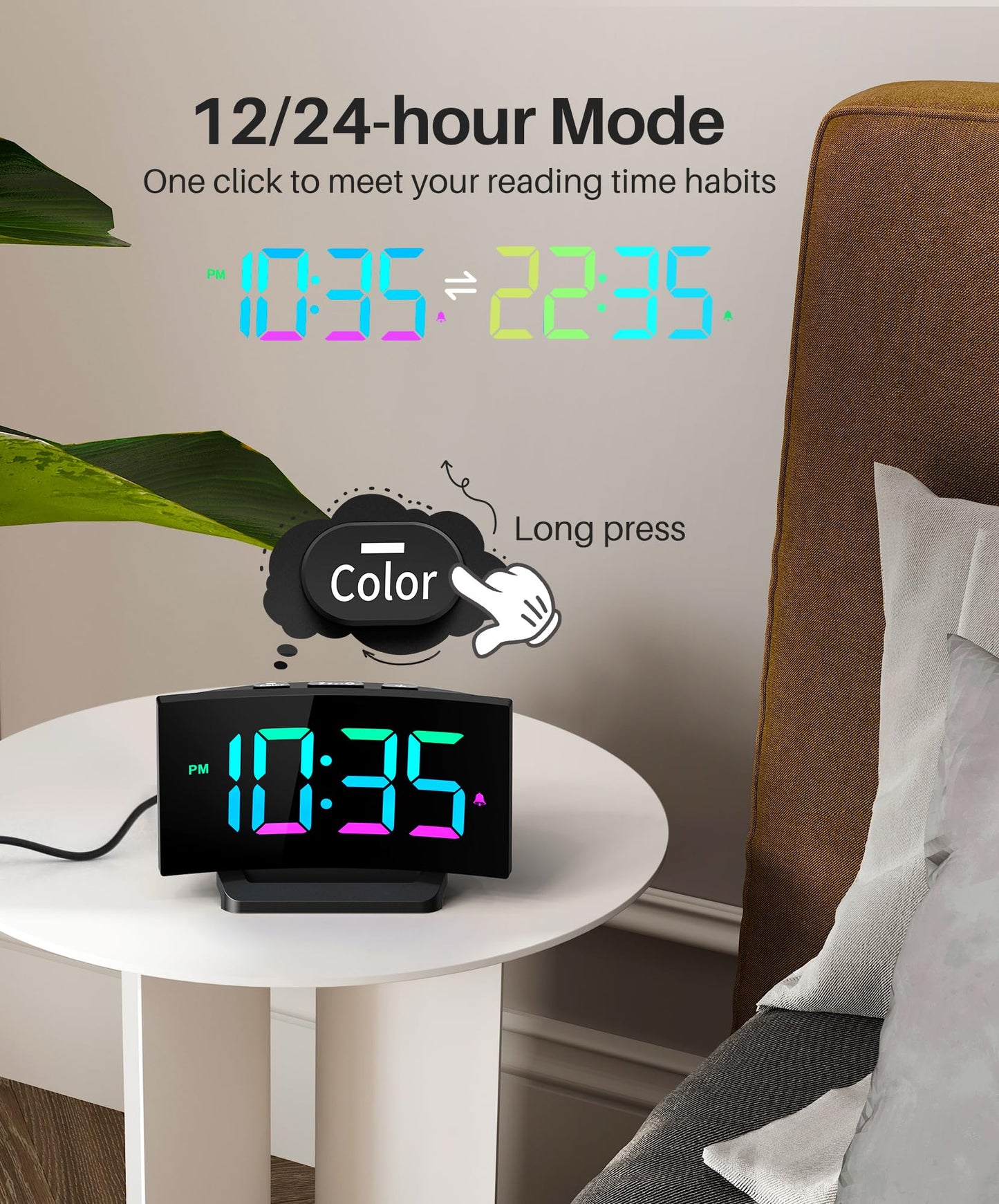 Digital Alarm Clock with RGB Display and Snooze