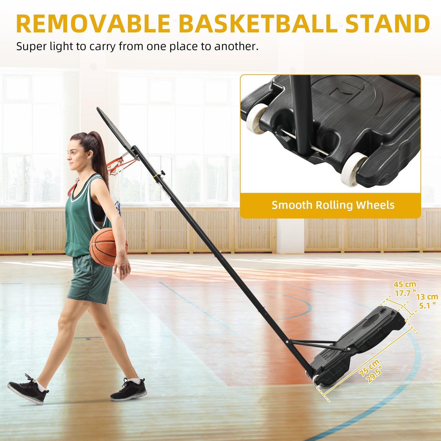 DWVO Portable Basketball Hoop for Outdoor Fun
