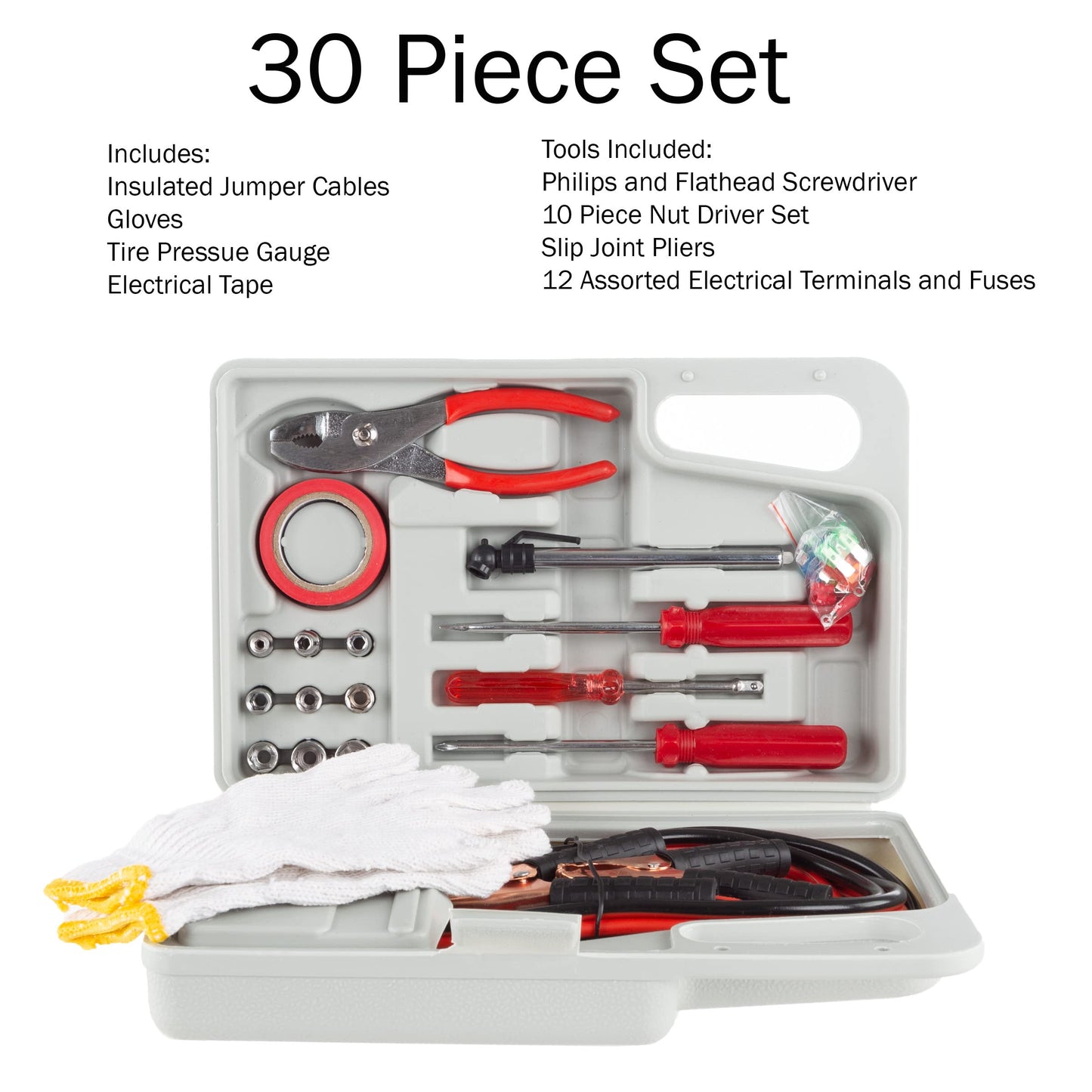 30-Piece Roadside Emergency Car Kit Essentials