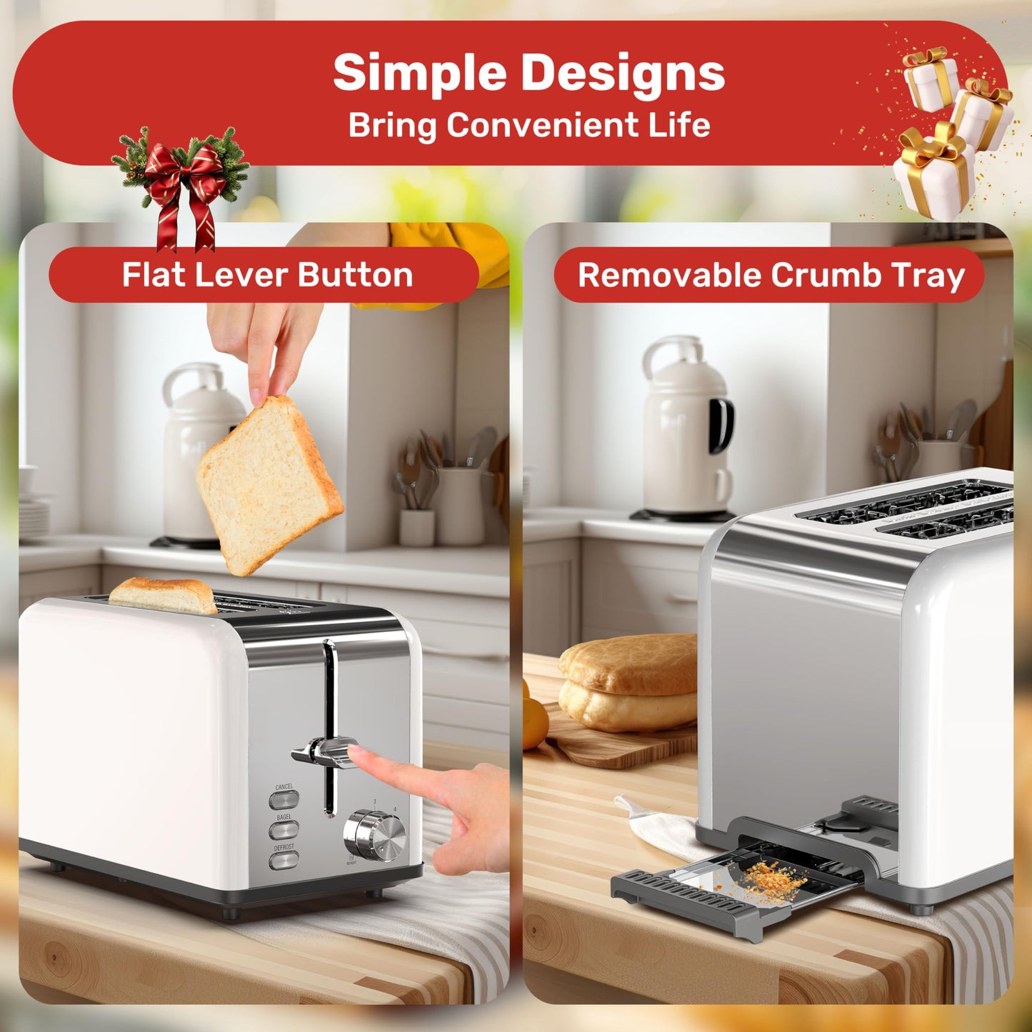 2-Slice Toaster with Extra Wide Slot & Functions