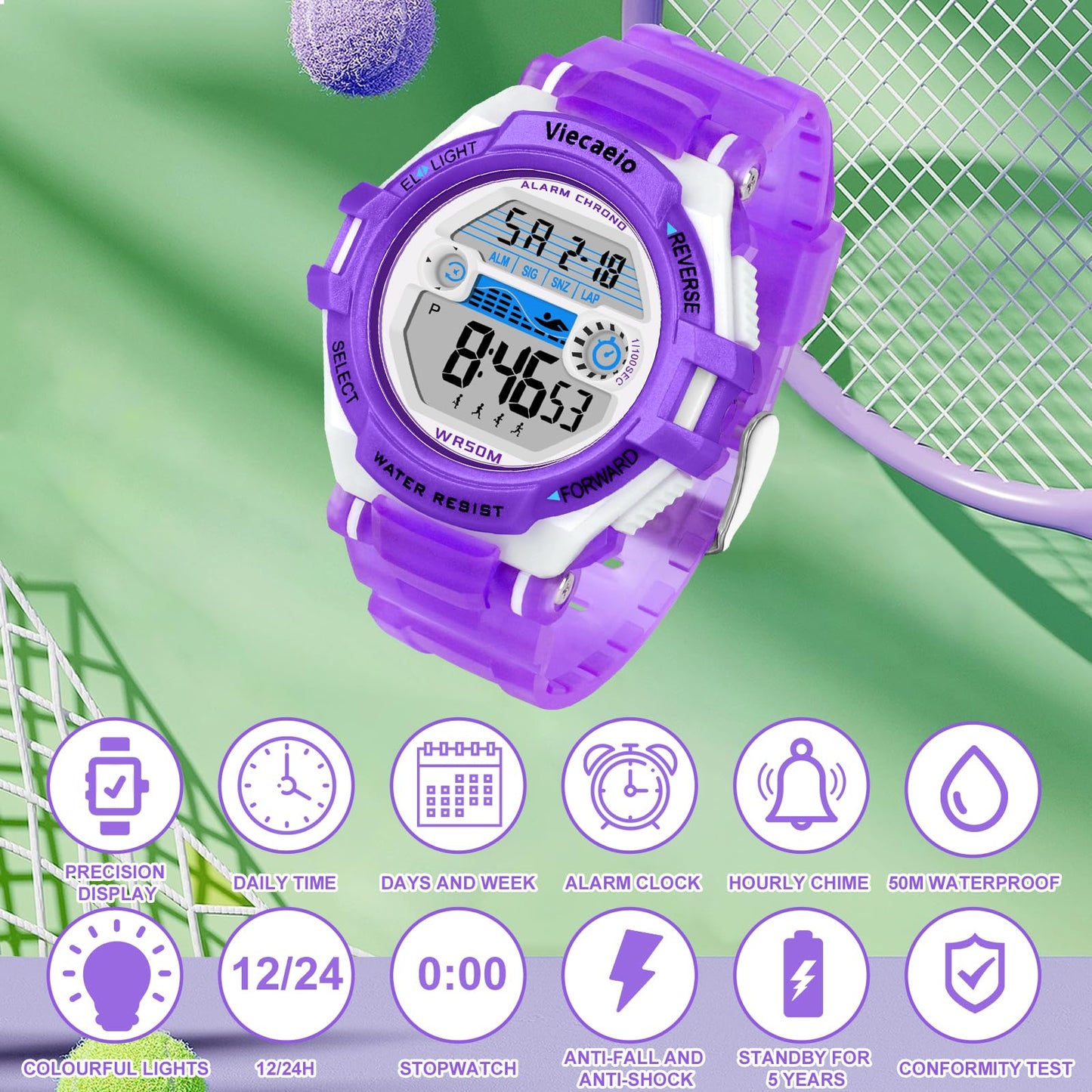 Kids Digital Sport Watch Waterproof for Ages 5-17