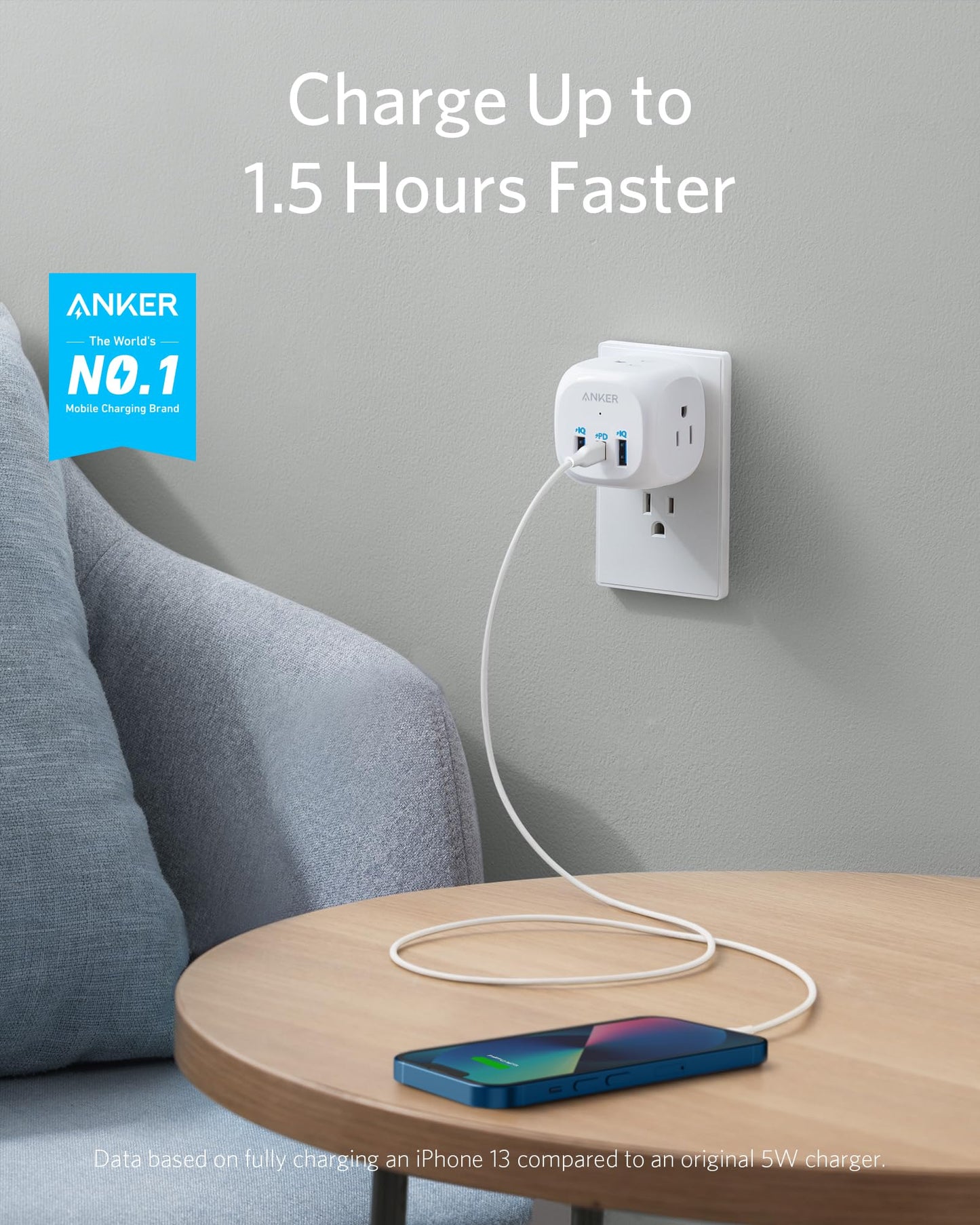 Anker USB C Outlet Extender with 3 Outlets