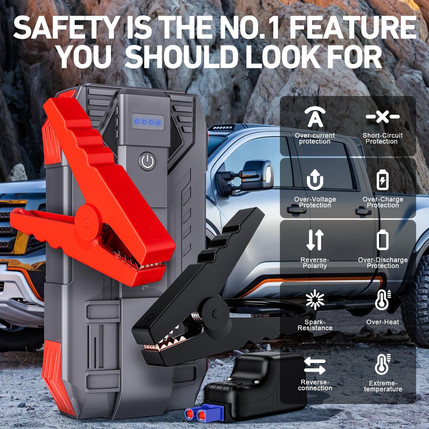 4000A Peak Car Jump Starter with USB Power Bank