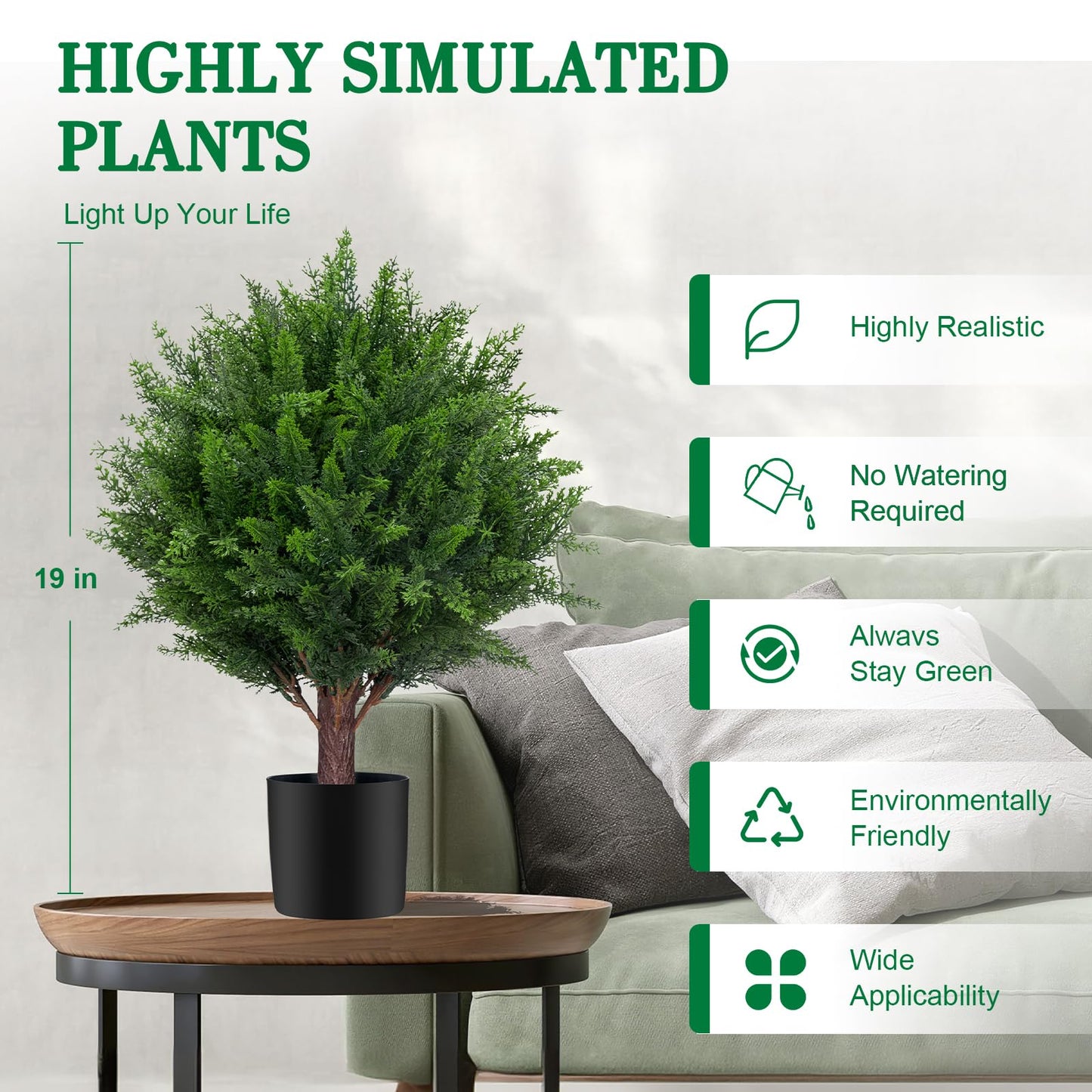 Set of 2 Faux Potted Topiary Trees
