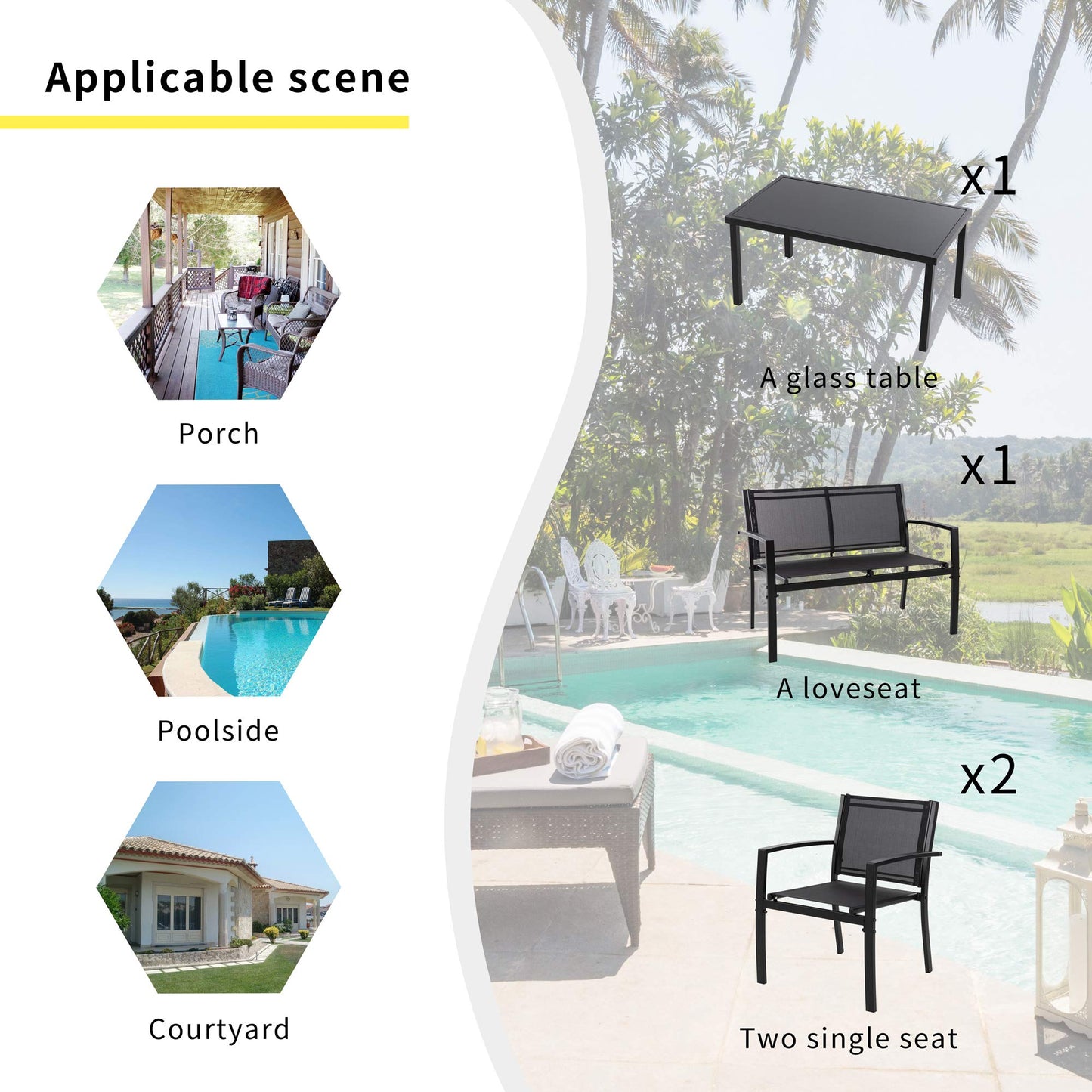4-Piece Outdoor Furniture Set by Shintenchi