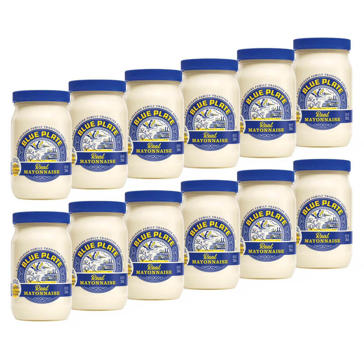 Blue Plate Real Mayonnaise, 8 oz Jar, Pack of 12