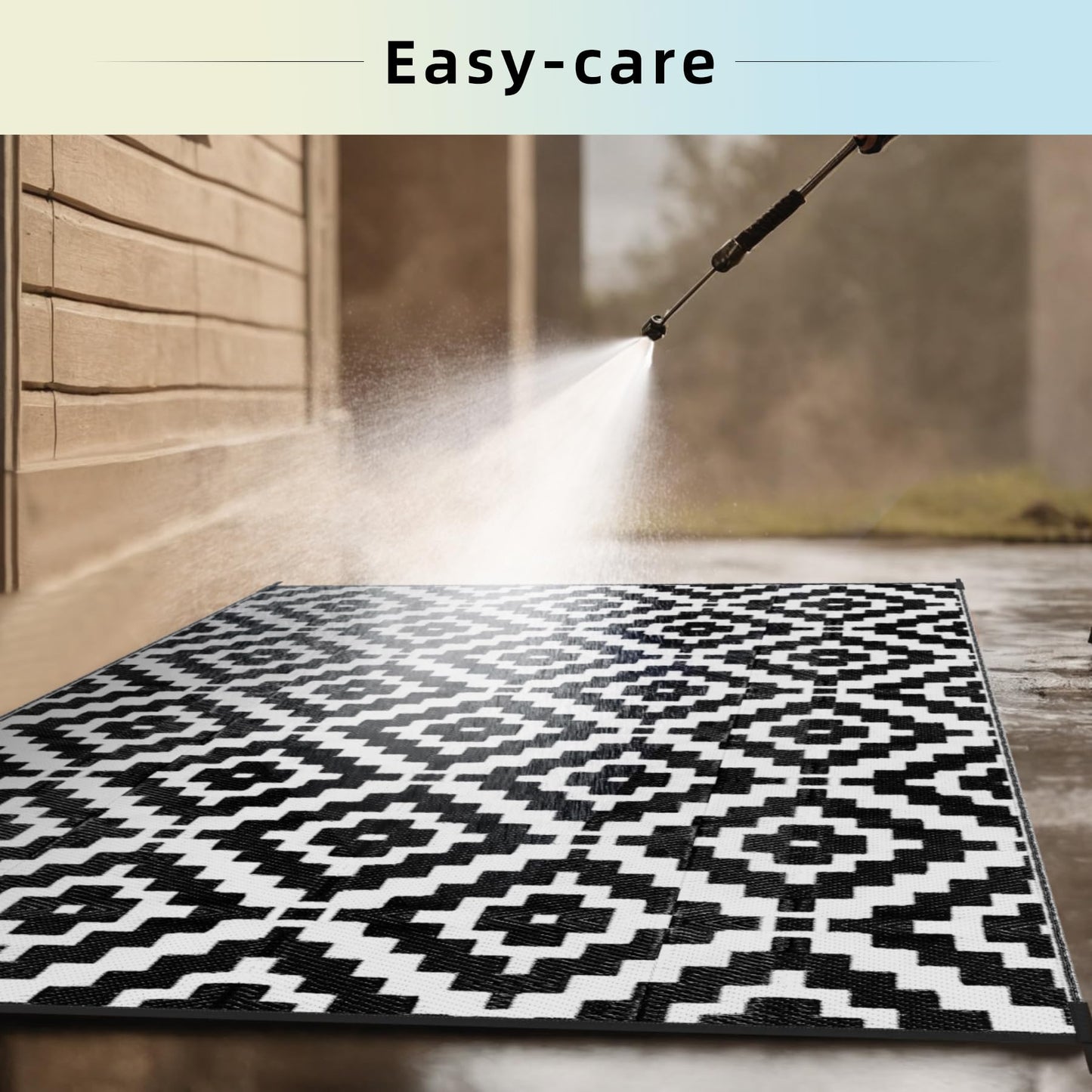 Favoyard Waterproof Outdoor Rug 5x8 ft Reversible
