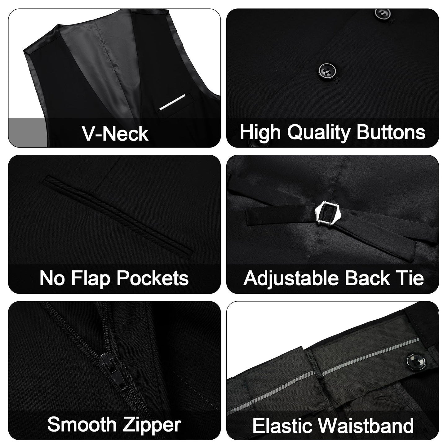 MAGE MALE Men's Slim Fit 3-Piece Suit Set