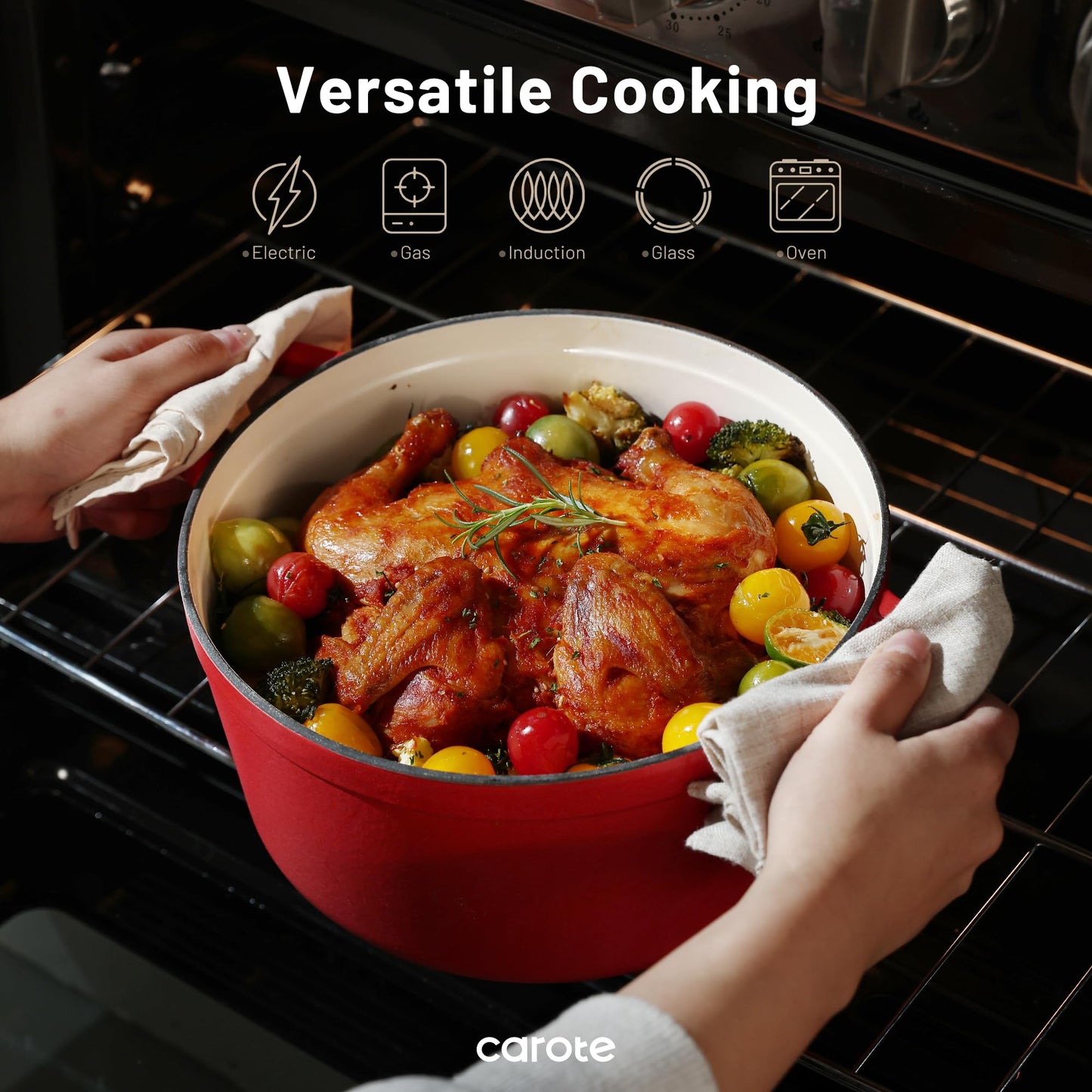5QT Cast Iron Dutch Oven by CAROTE