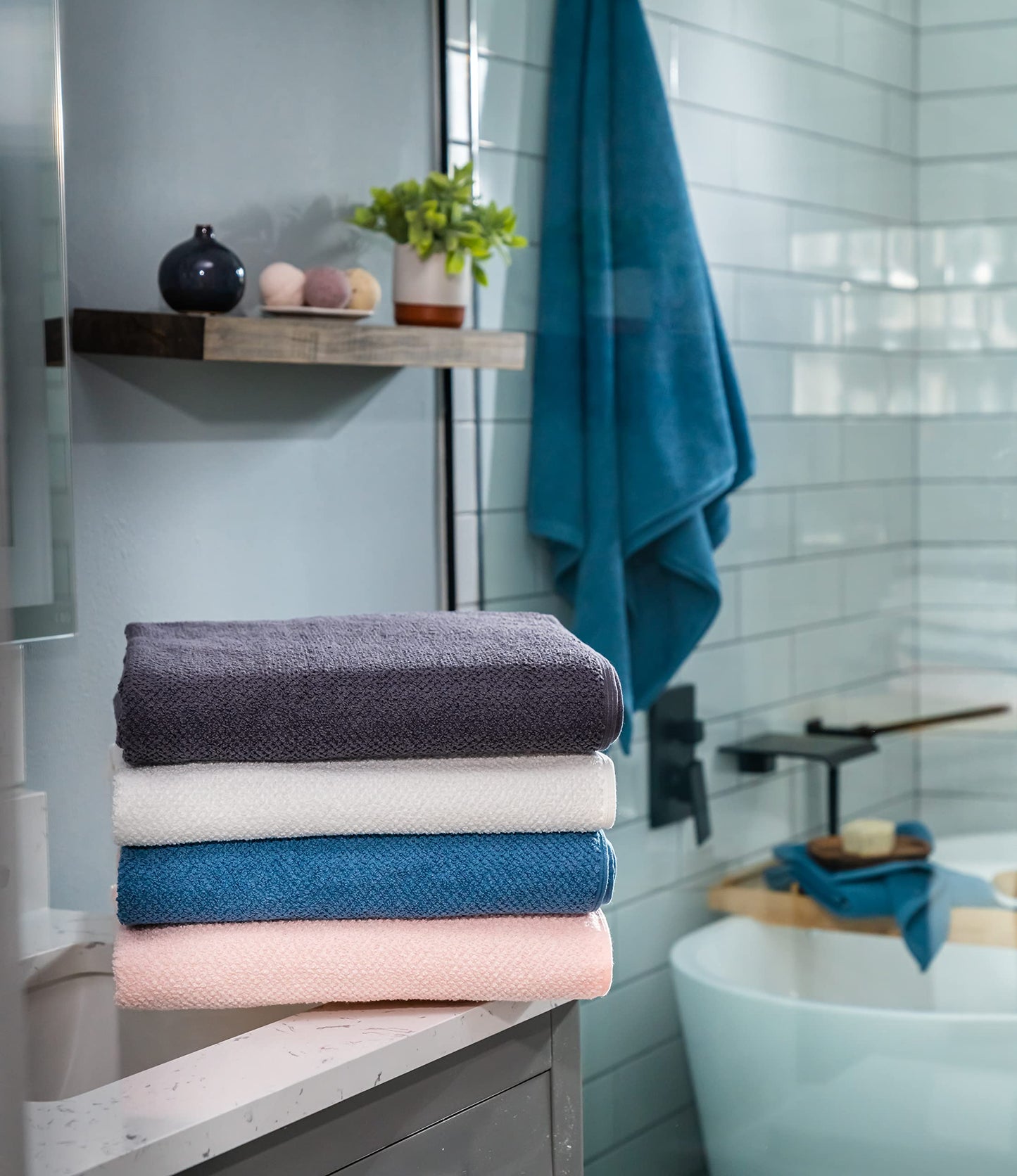 6-Piece Simpli-Magic Textured Bath Towel Set