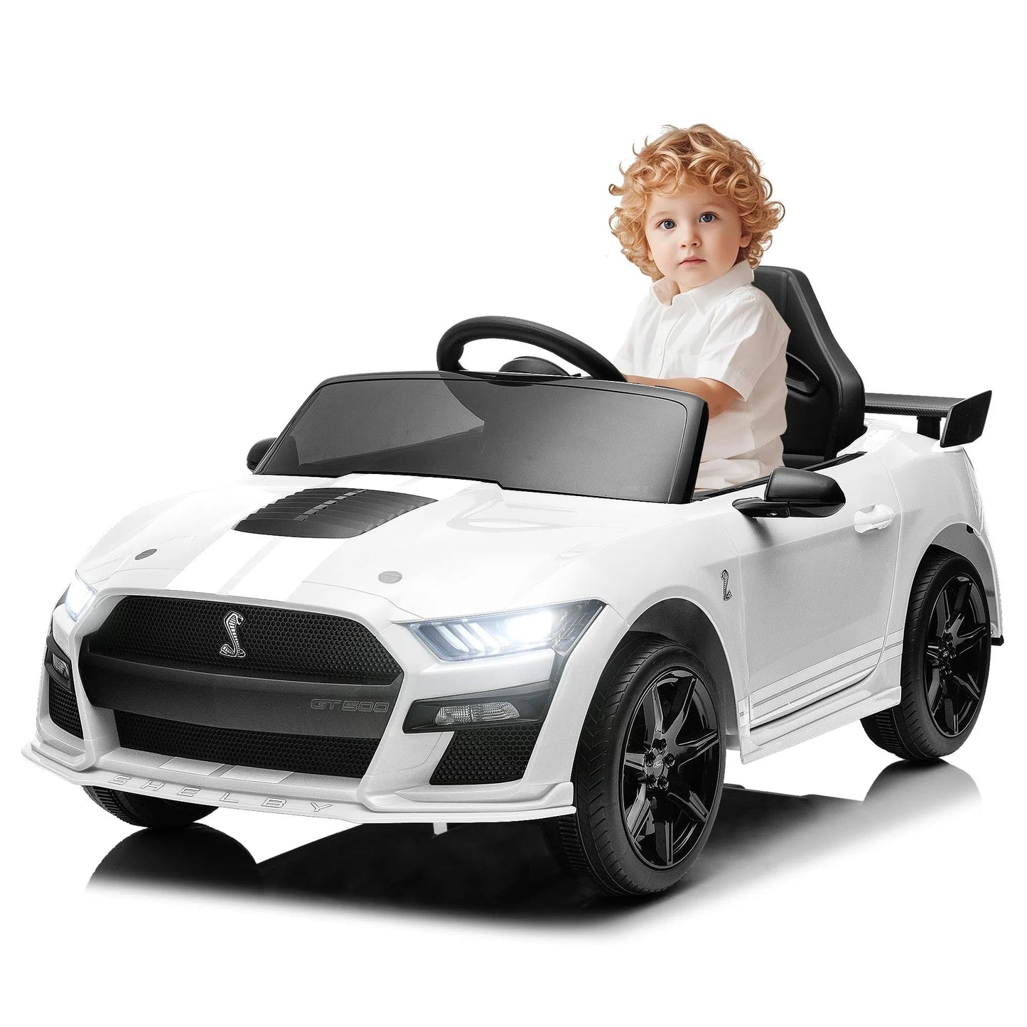 FUNTOK 12V Ford Mustang Ride On Car for Kids