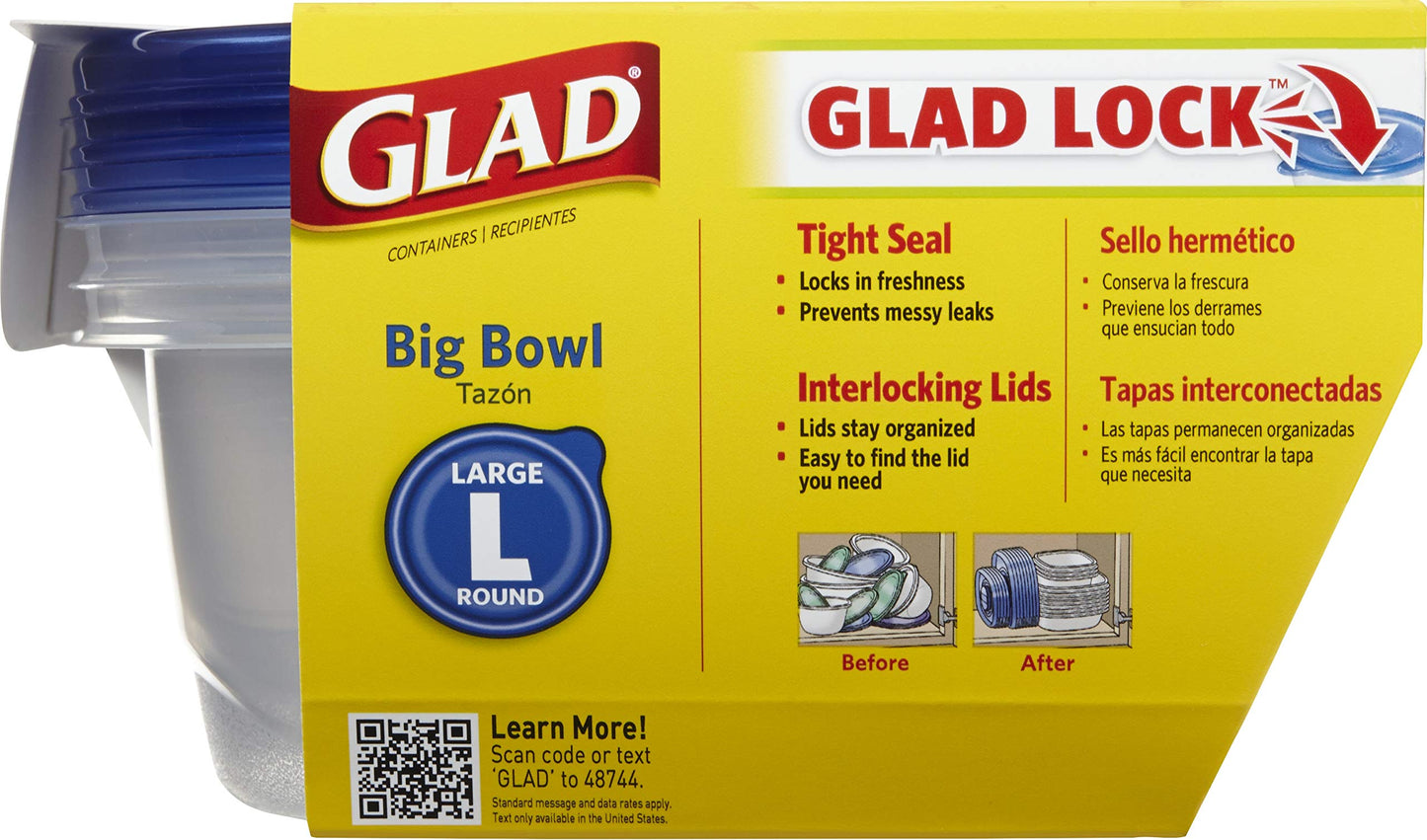 48 Ounce Glad Food Storage Containers, 4 Pack