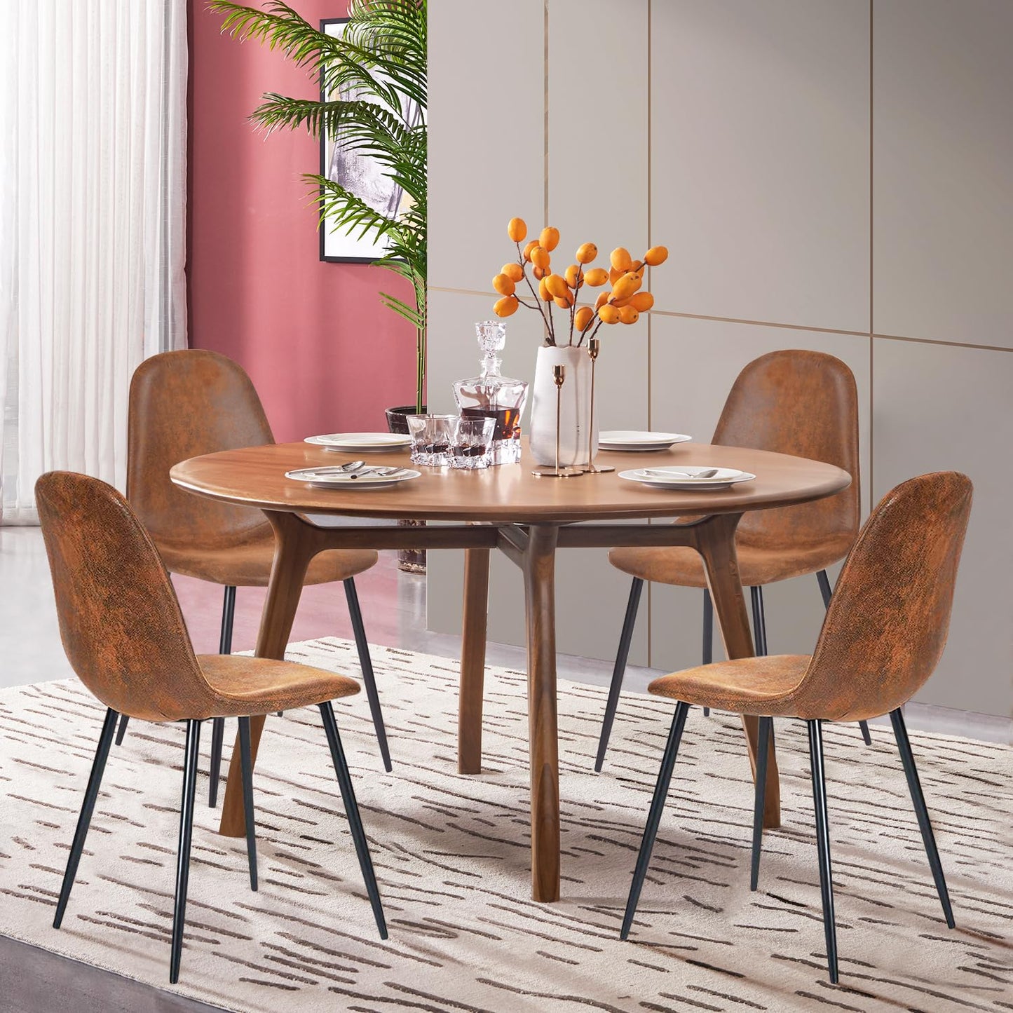 Set of 4 Upholstered Dining Chairs