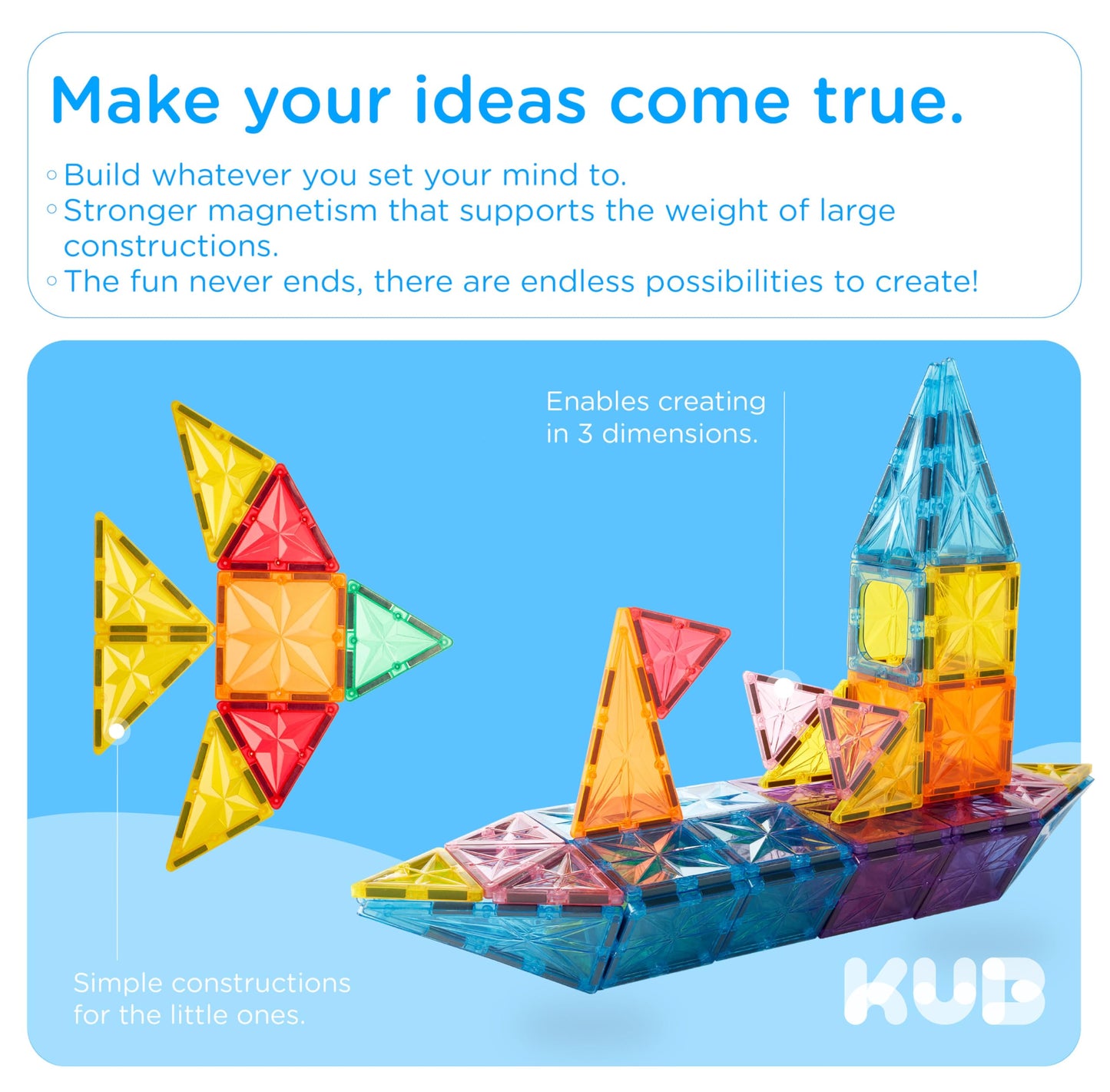Magnetic Building Tiles Set for Kids 3D