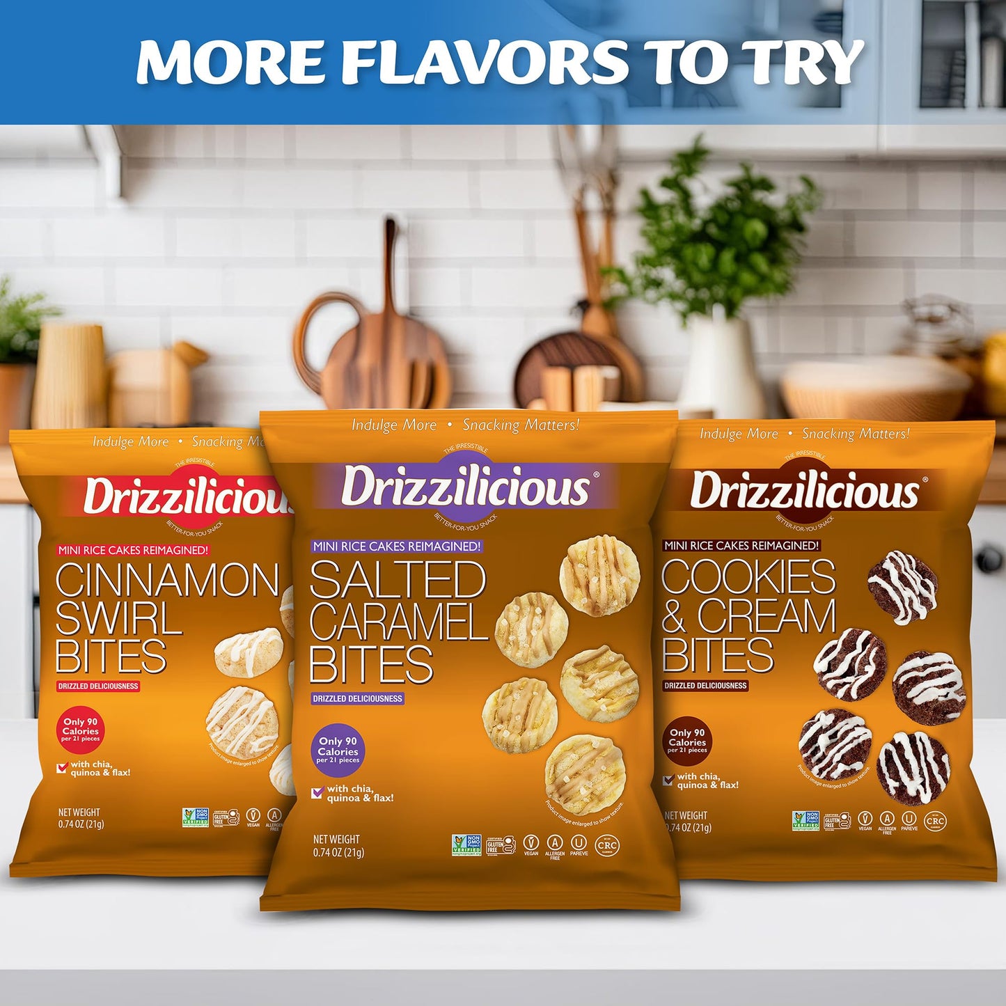 Drizzilicious Mini Rice Cakes - Vegan, Gluten Free