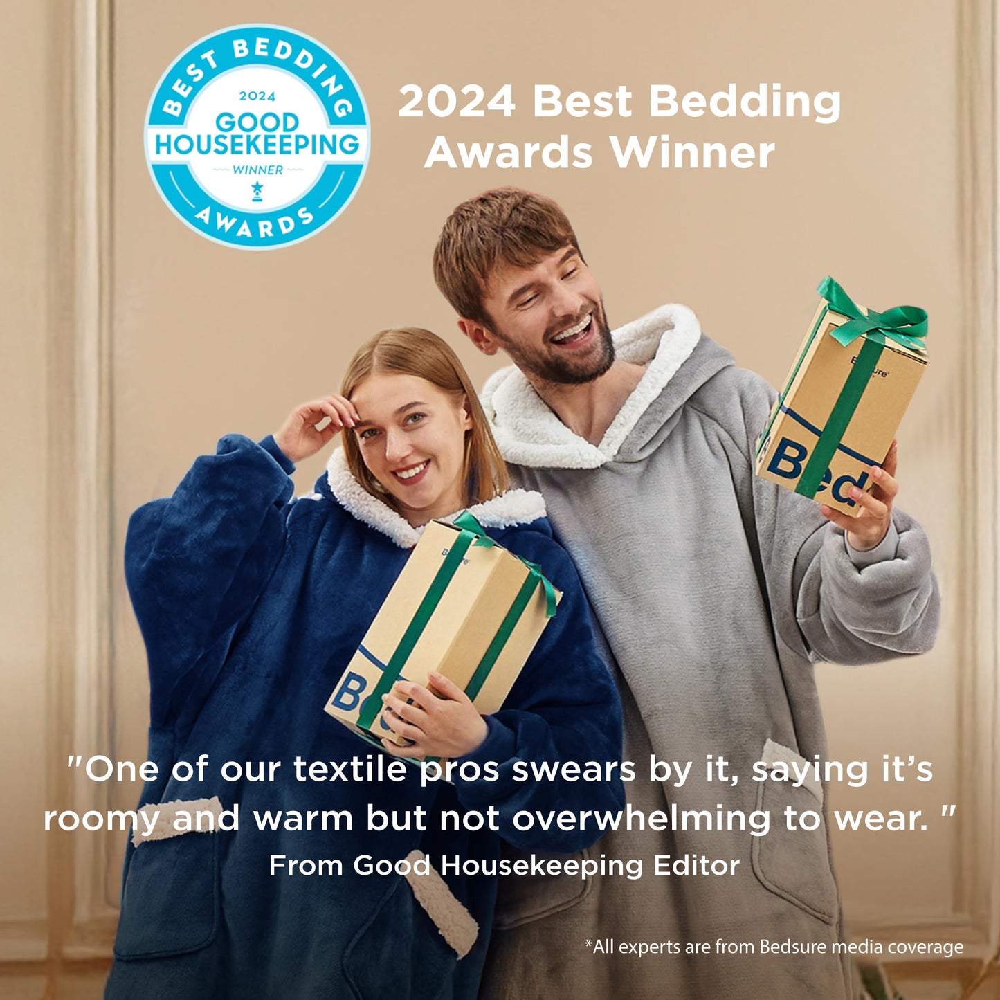 Bedsure Wearable Blanket Hoodie for Adults & Kids