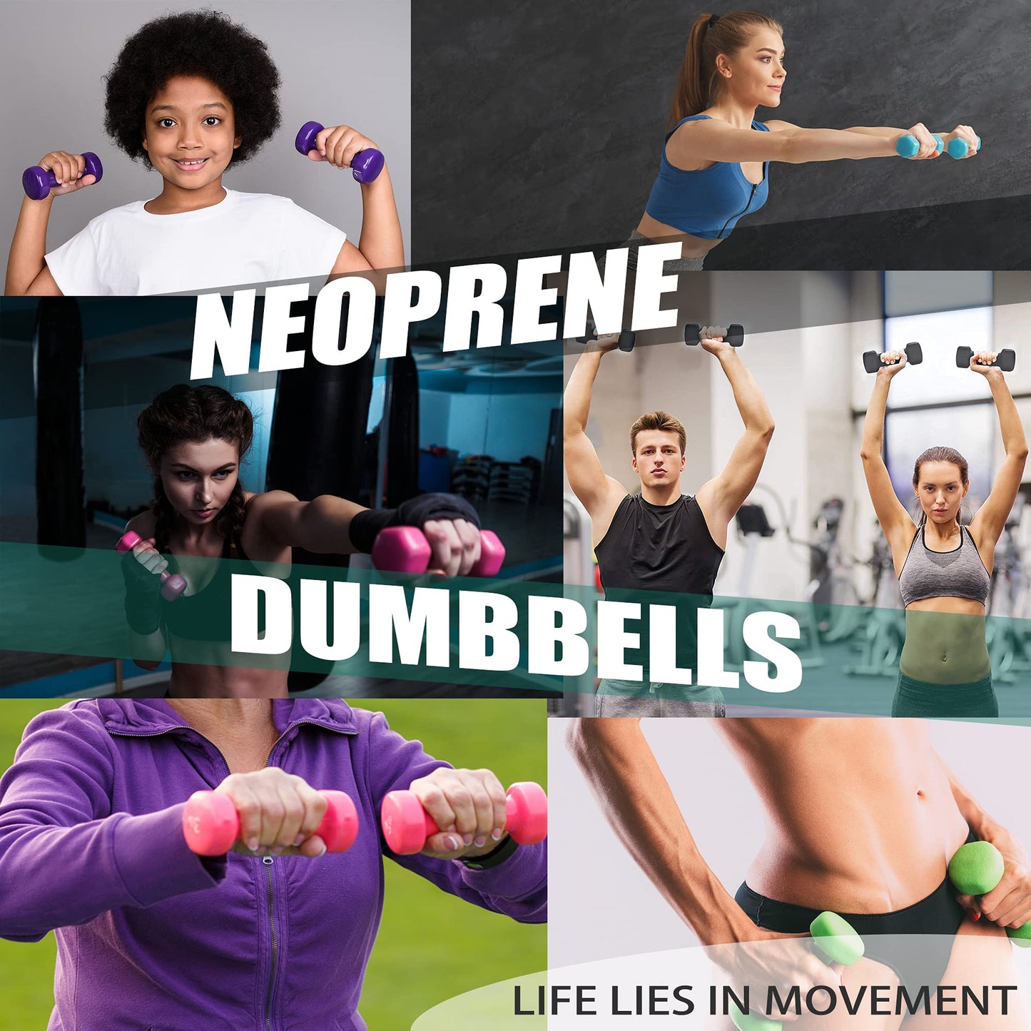 Neoprene Coated Dumbbells, 4 LB Pair
