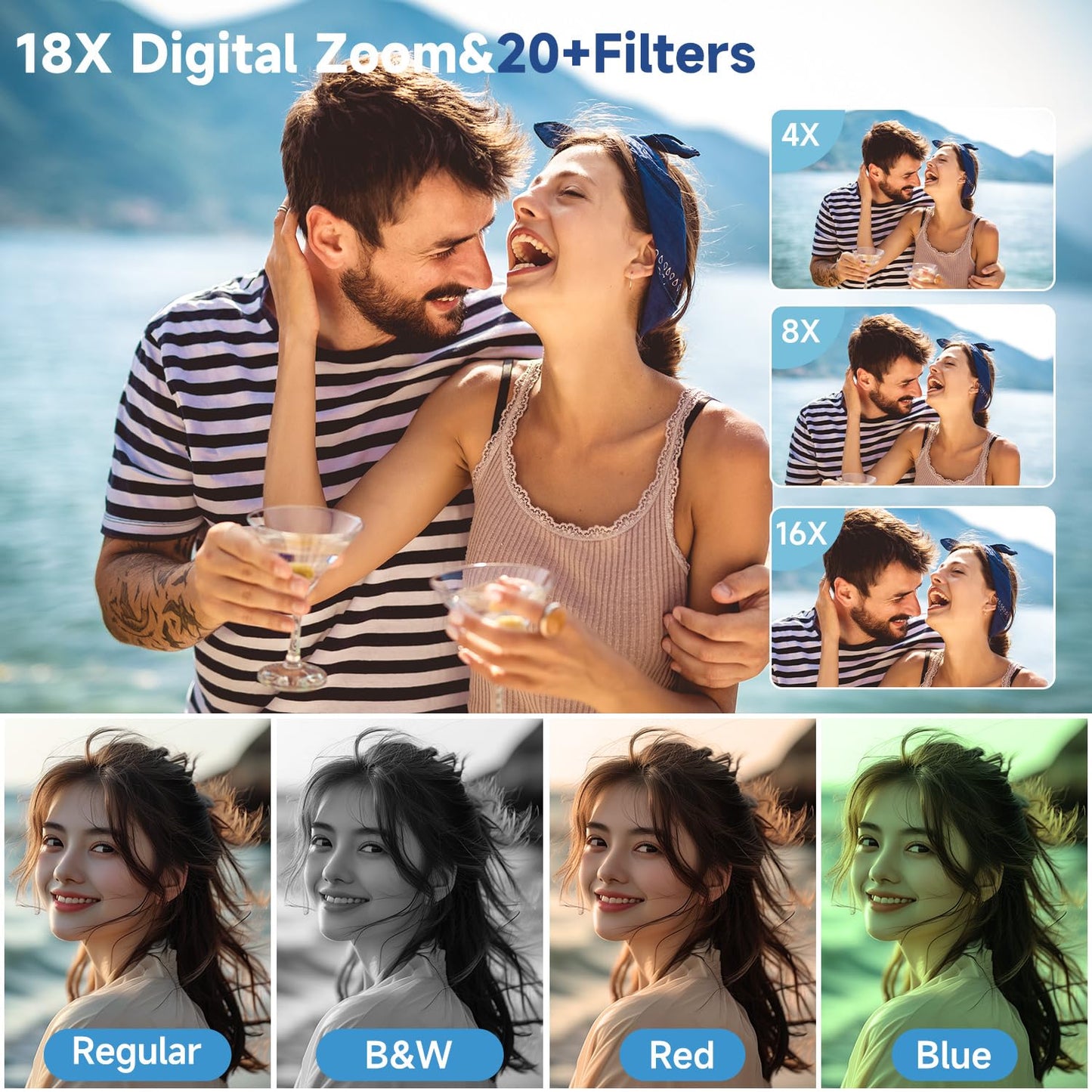 4K 50MP Vlogging Camera with 180° Flip Screen