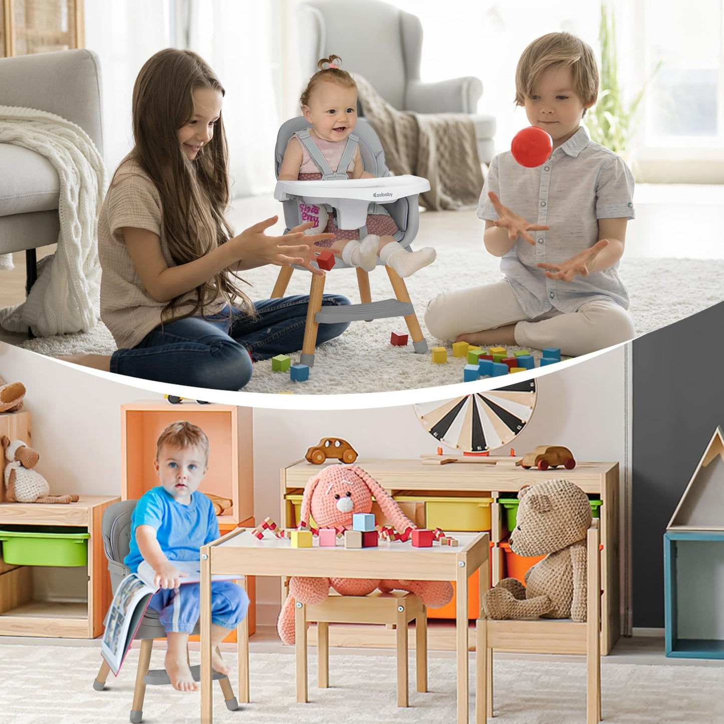 Ezebaby 6-in-1 Portable Baby High Chair