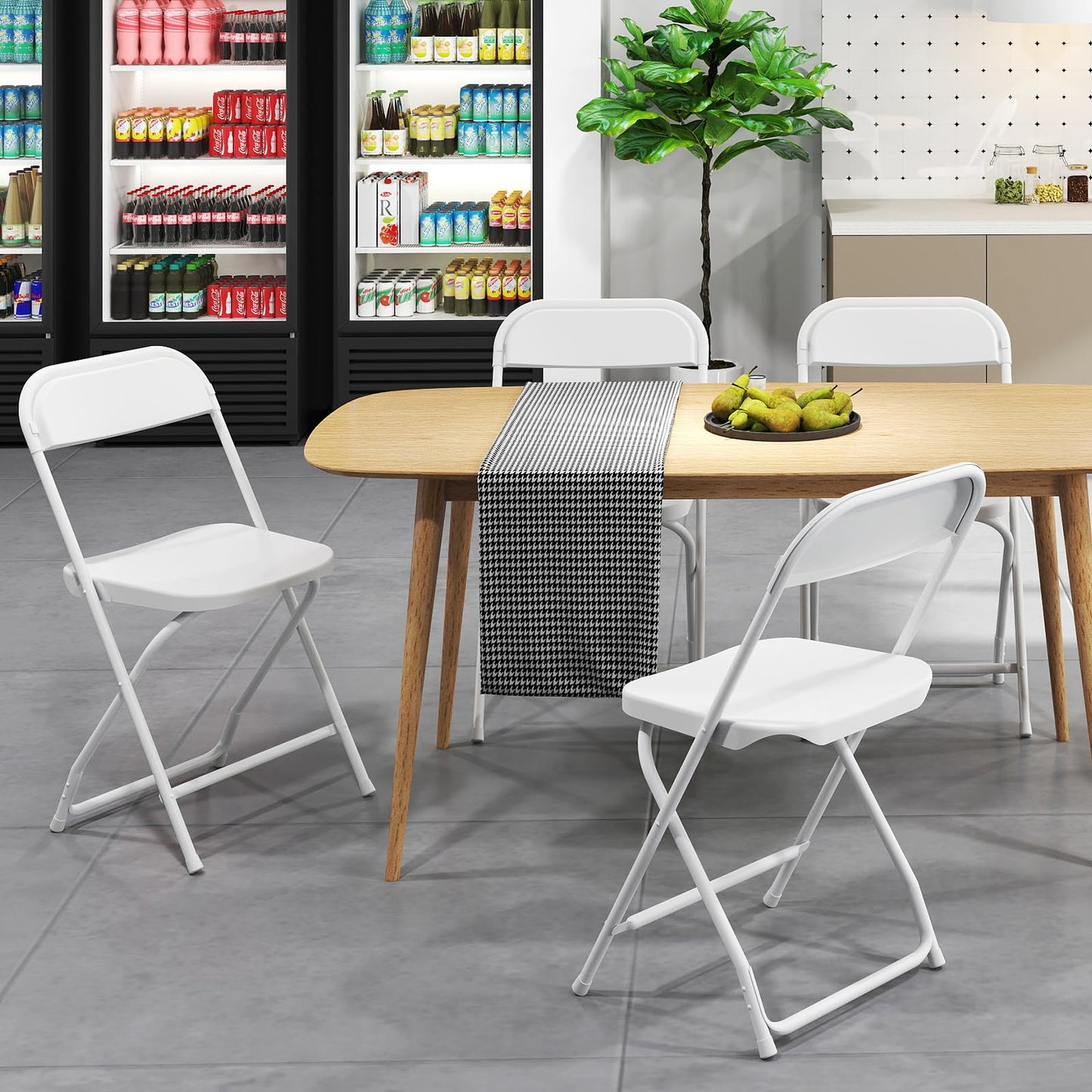 4 Pack Folding Chairs with Metal Frame