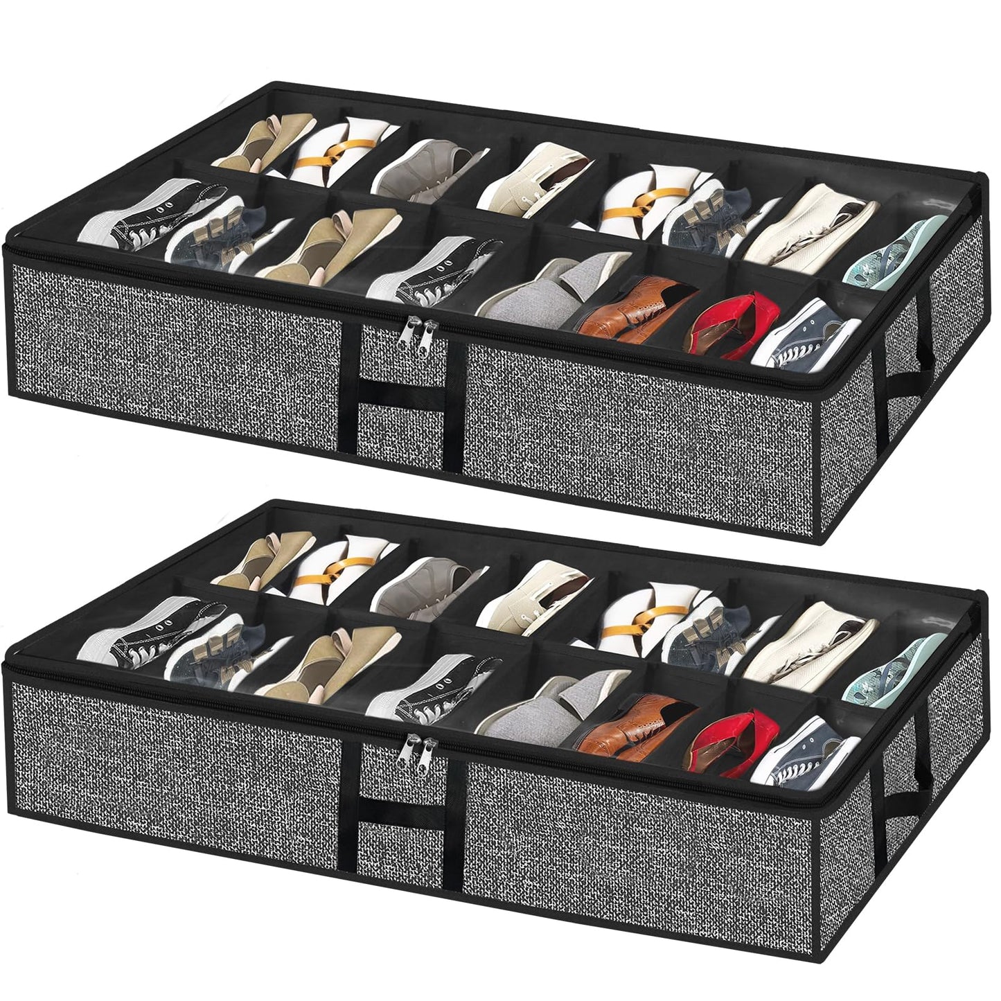 2 Pack Under Bed Shoe Storage Organizer