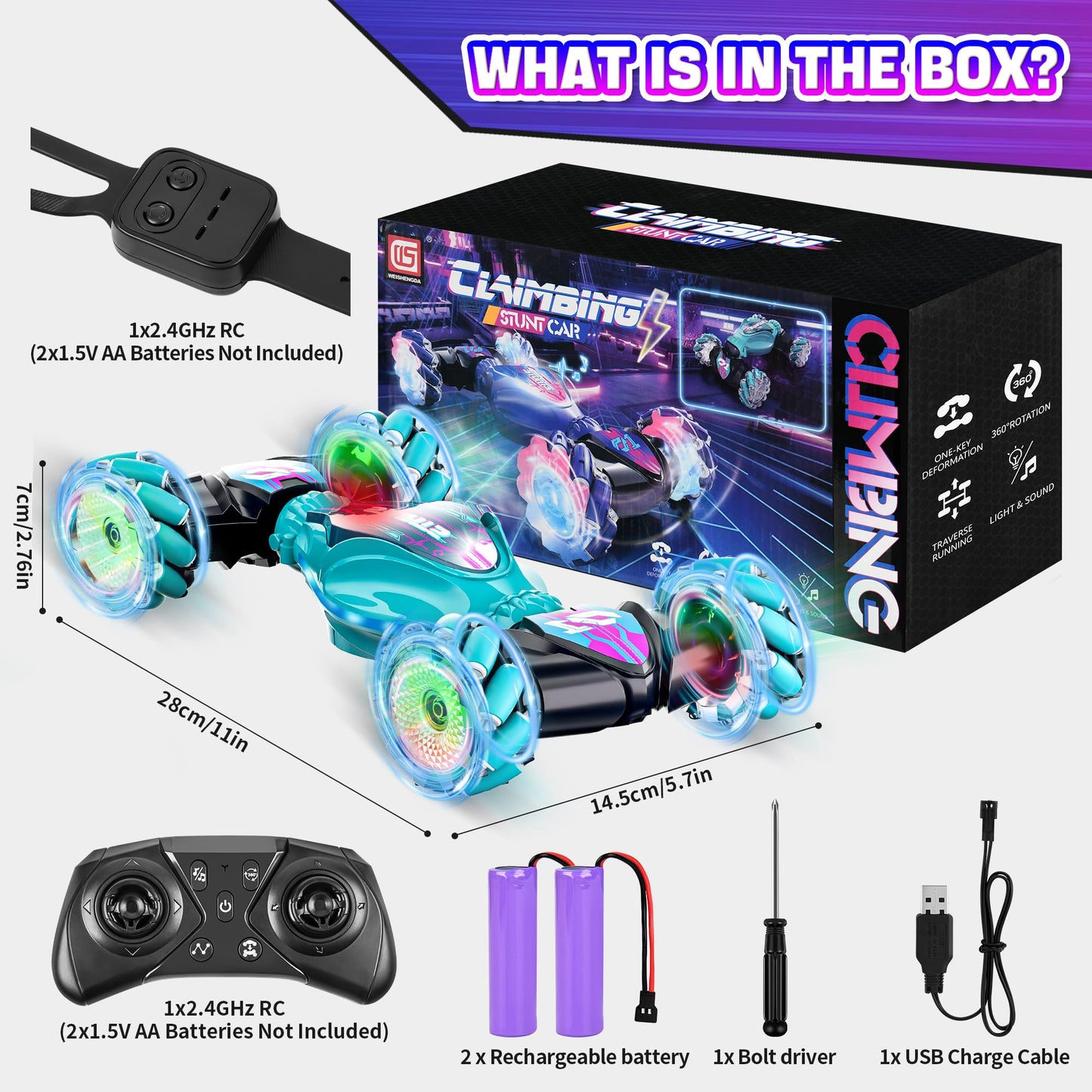 CANKETEC Gesture Sensing 4WD RC Stunt Car