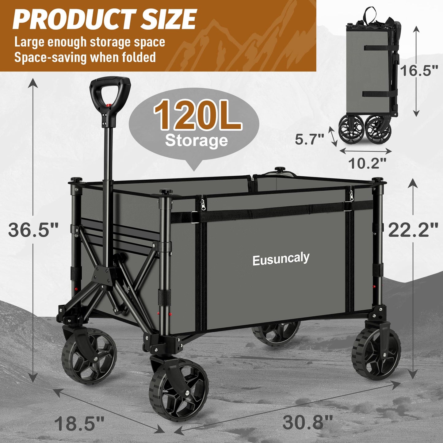 Collapsible Outdoor Utility Wagon for Shopping