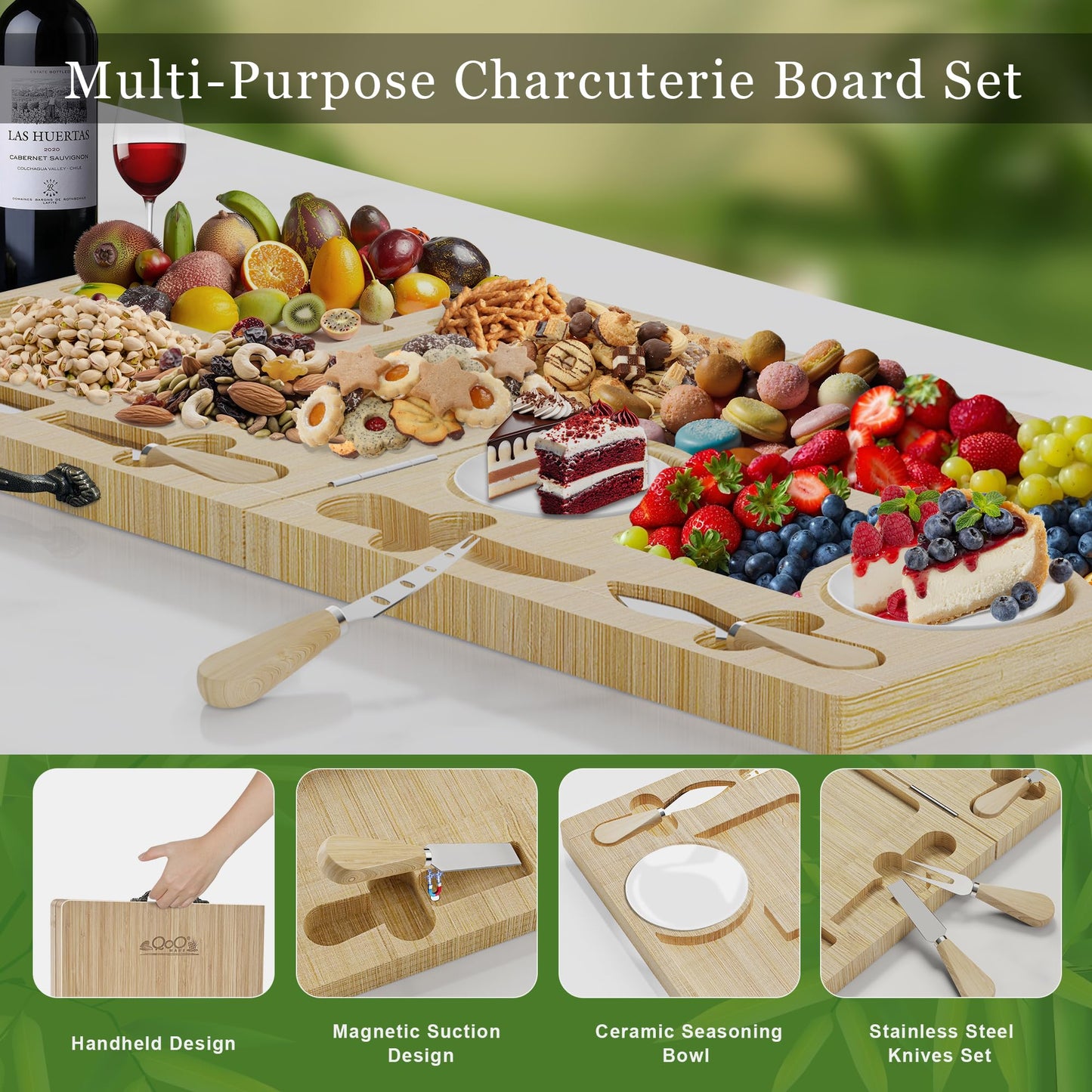 Bamboo Charcuterie Board Gift Set with Utensils