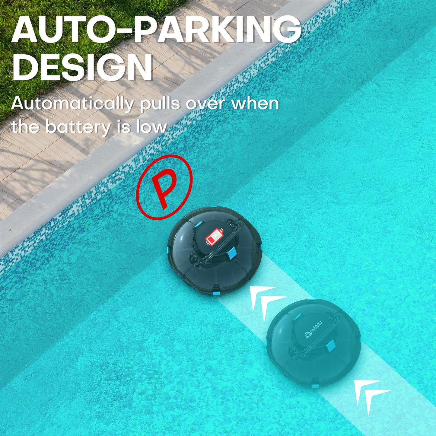 Cordless Robotic Pool Cleaner for Above-Ground Pools