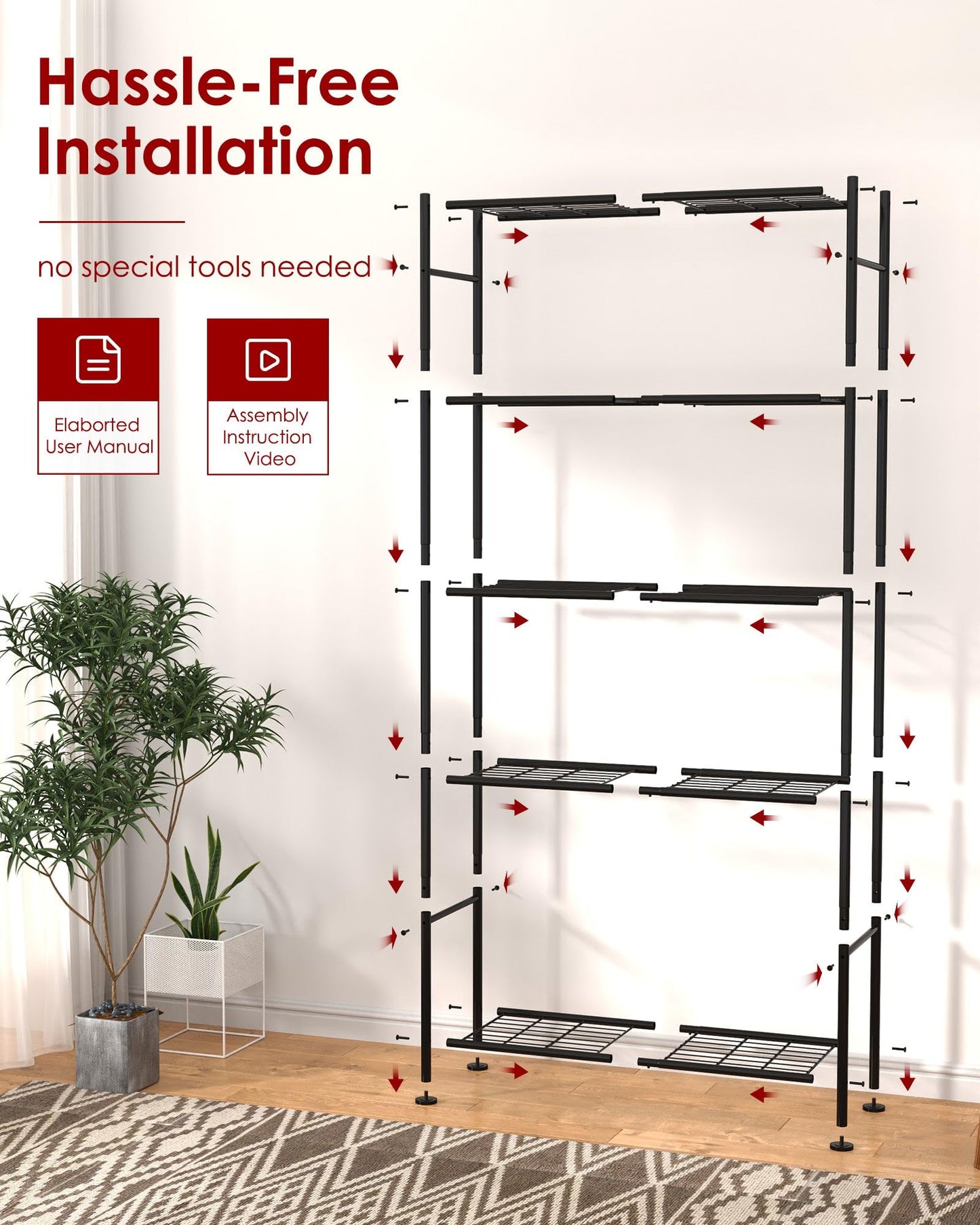 5-Tier Heavy Duty Storage Shelves Organizer