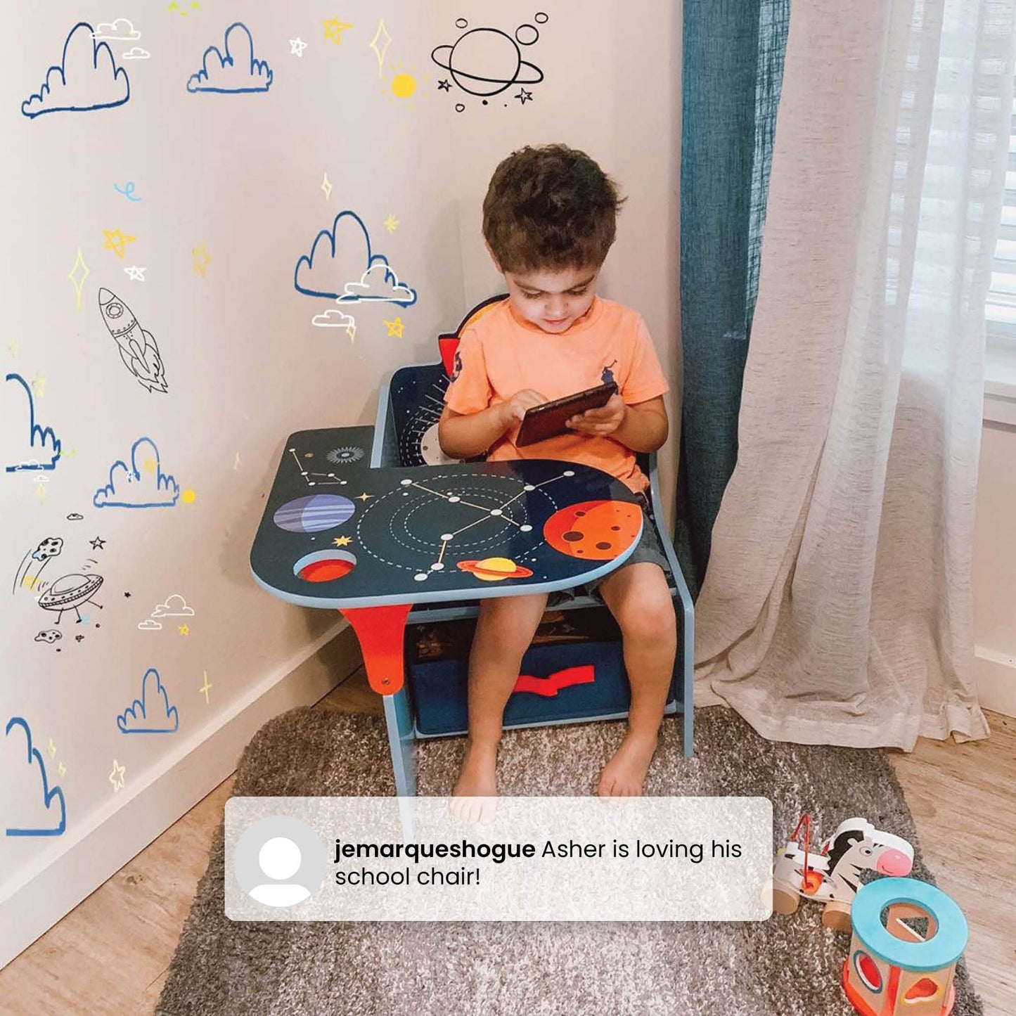 Delta Children Space Adventures Chair Desk with Storage