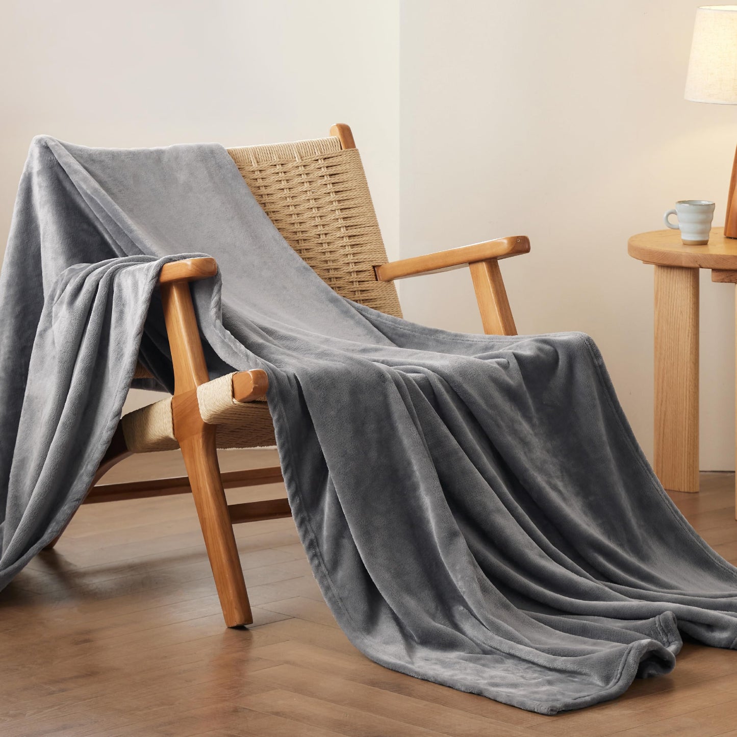 Bedsure Grey Fleece Blanket 50x70 Blanket - 300GSM Soft Lightweight Plush Cozy Blankets for Bed, Sofa, Couch, Travel, Camping