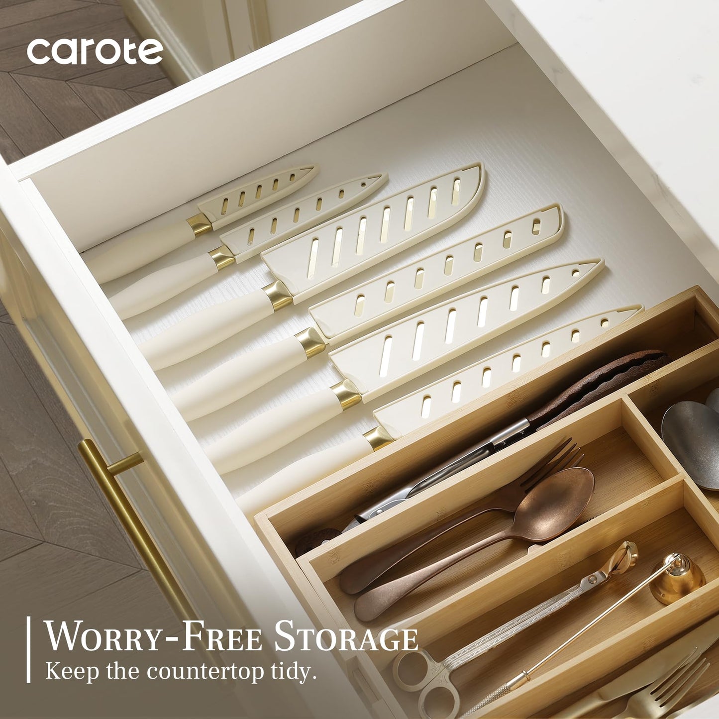 CAROTE 12-Piece Stainless Steel Knife Set