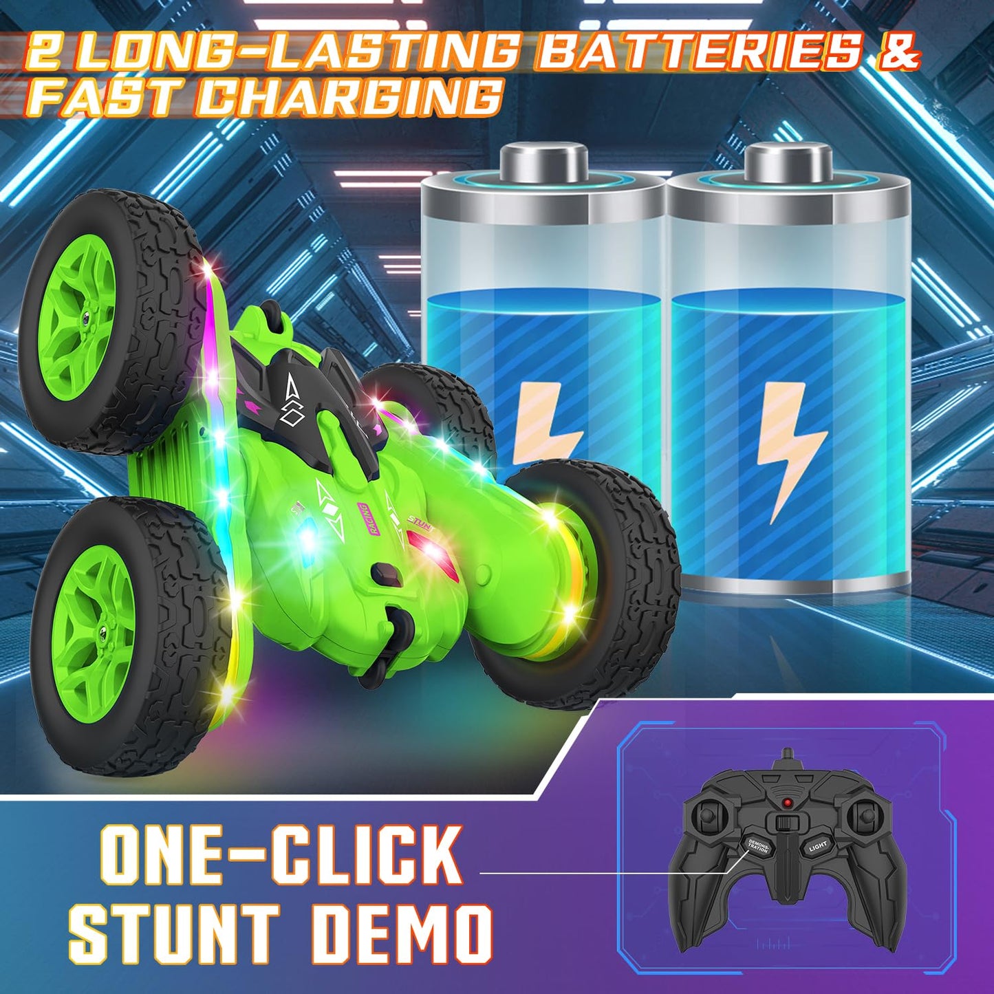 Remote Control Stunt Car with Strip Lights